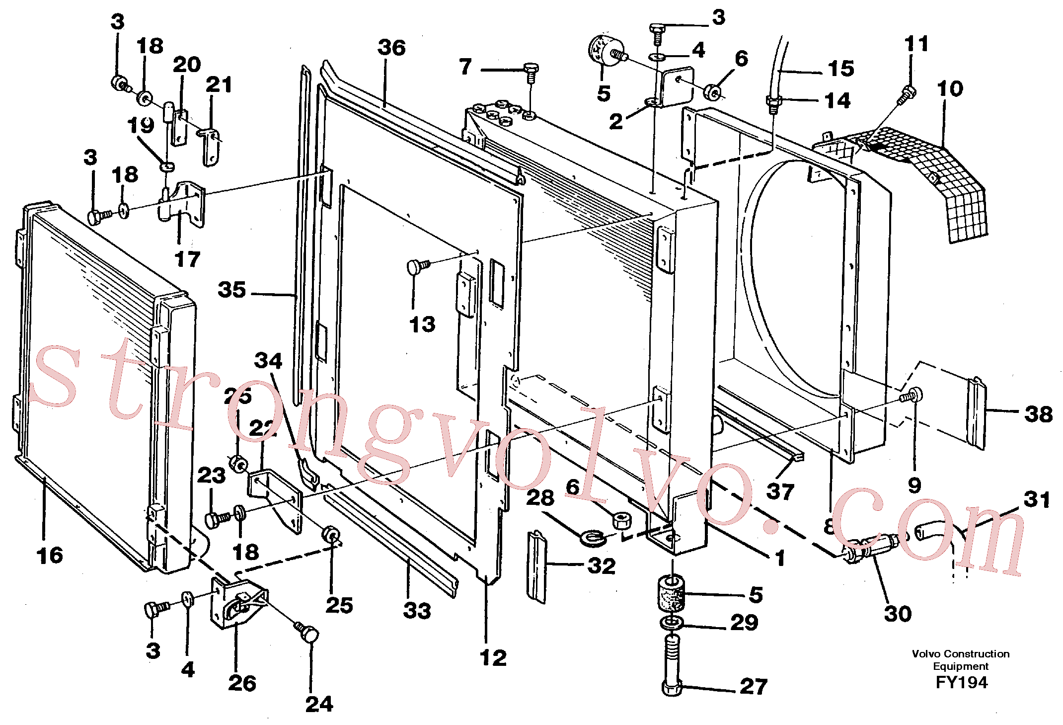 VOE14256228 Volvo Radiador(FY194 Montagem)