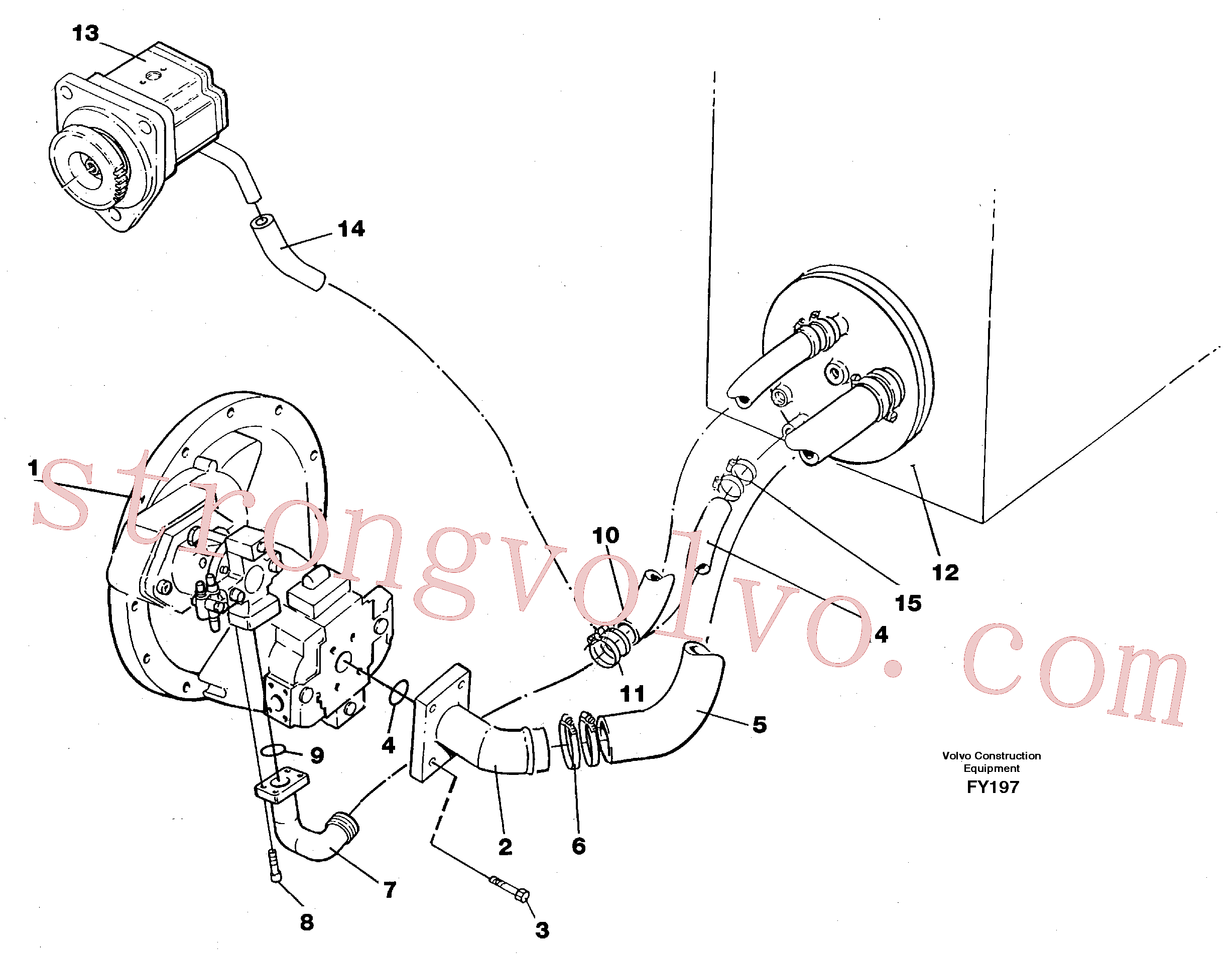 Volvo VOE14267933 Mangueira de sucção Volvo Acessórios para escavadeira