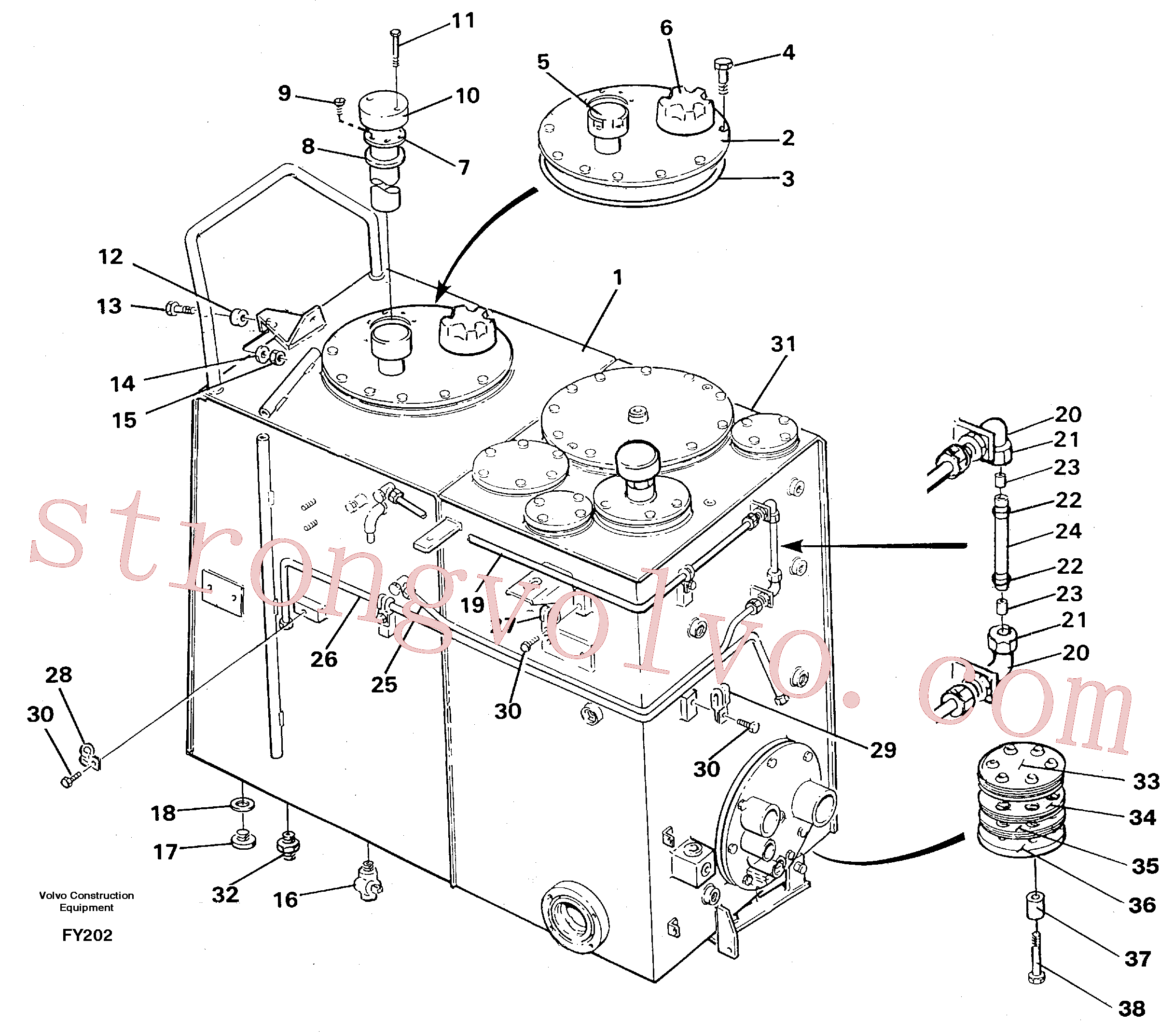 VOE14258775 Volvo Depósito de combustível(FY202 Montagem)