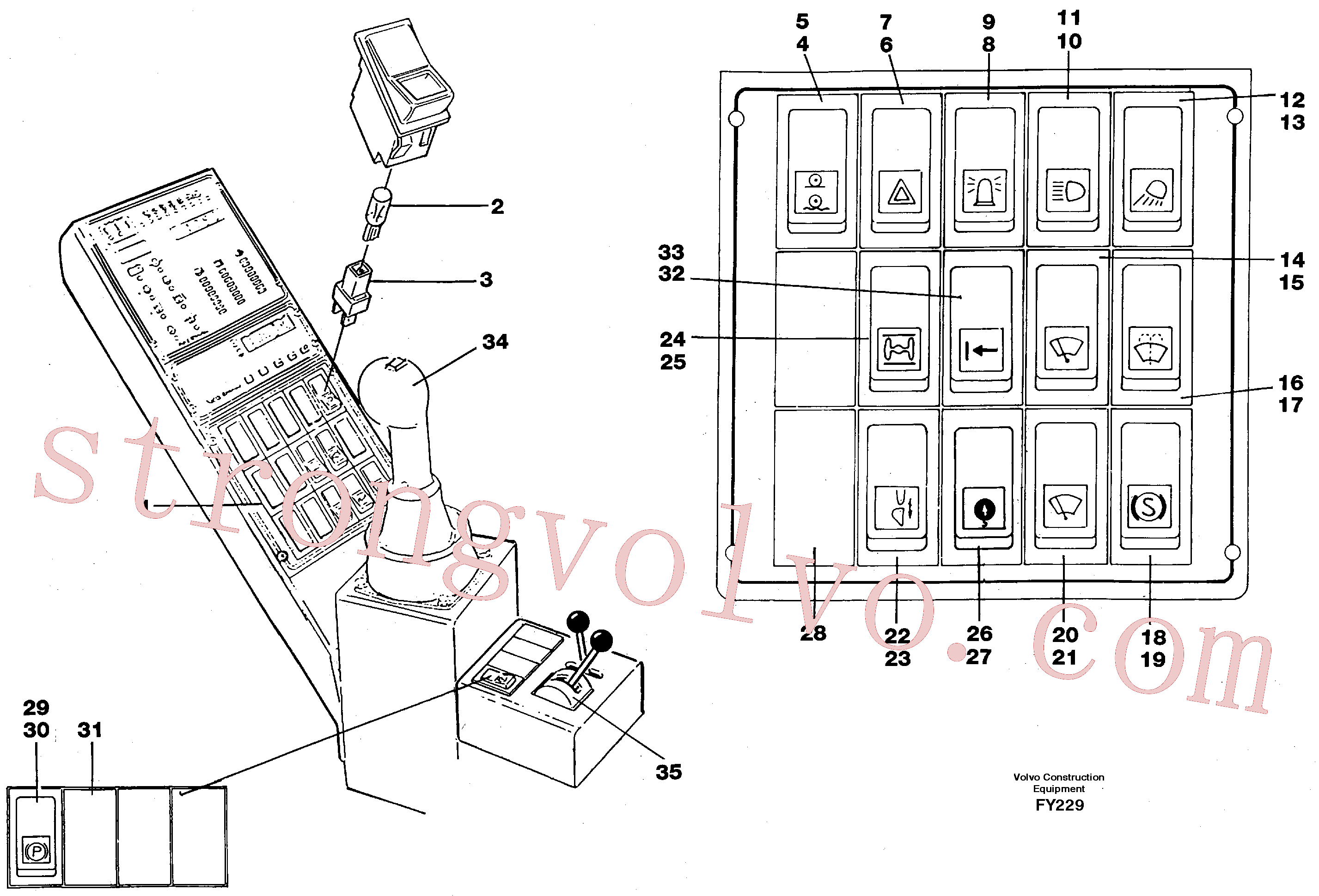 VOE14211571 Volvo Painel de interruptores do balanceiro(FY229 Montagem)