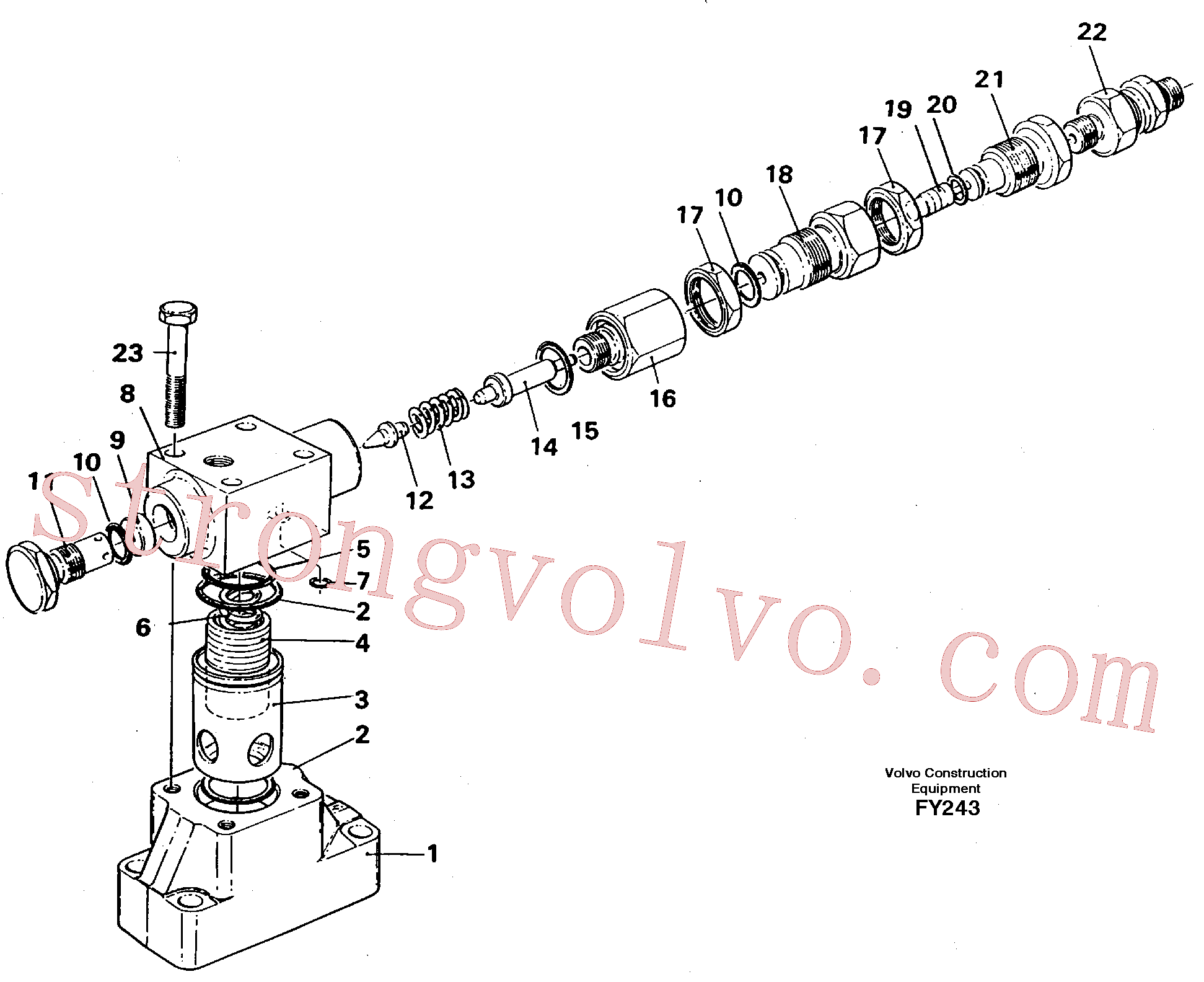 VOE14241445 Volvo Válvula de limitação da pressão(FY243 Montagem)