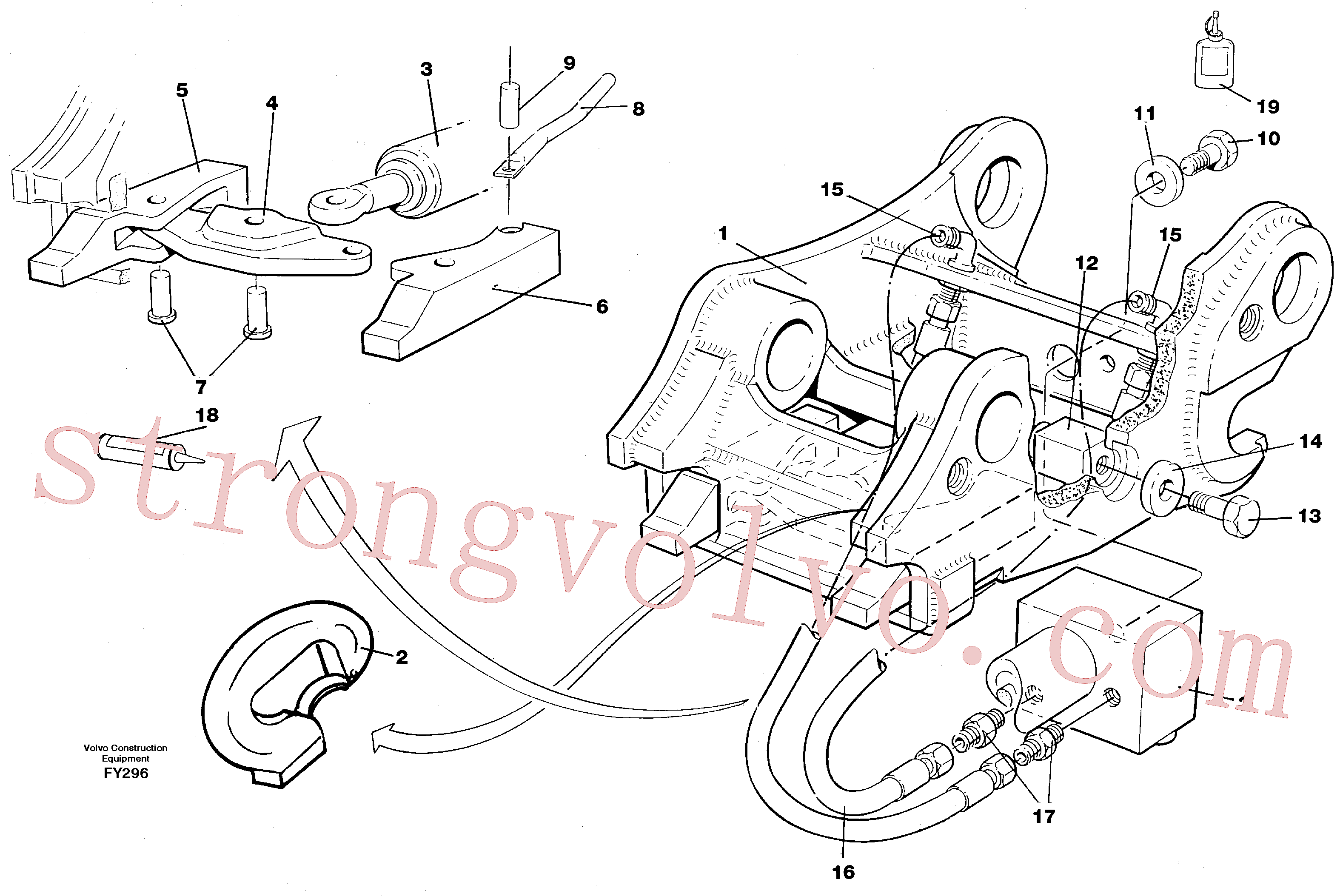VOE14244378 Ressalto batente Volvo escavadeira