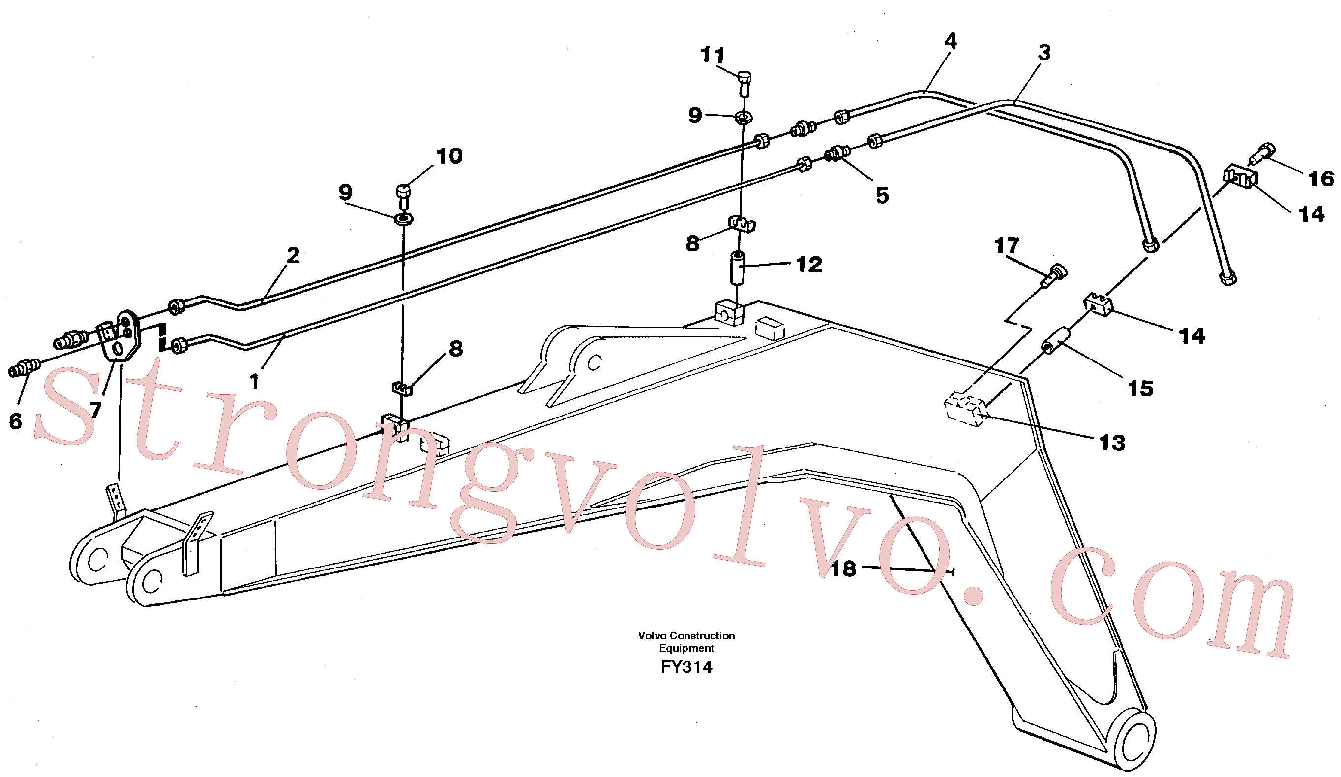 VOE14260401 Tube Assembly Volvo escavadeira