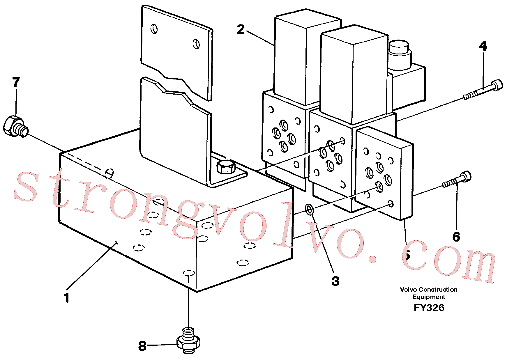 Volvo Montagem VOE14265156 Solenoid Valve Block Acessórios
