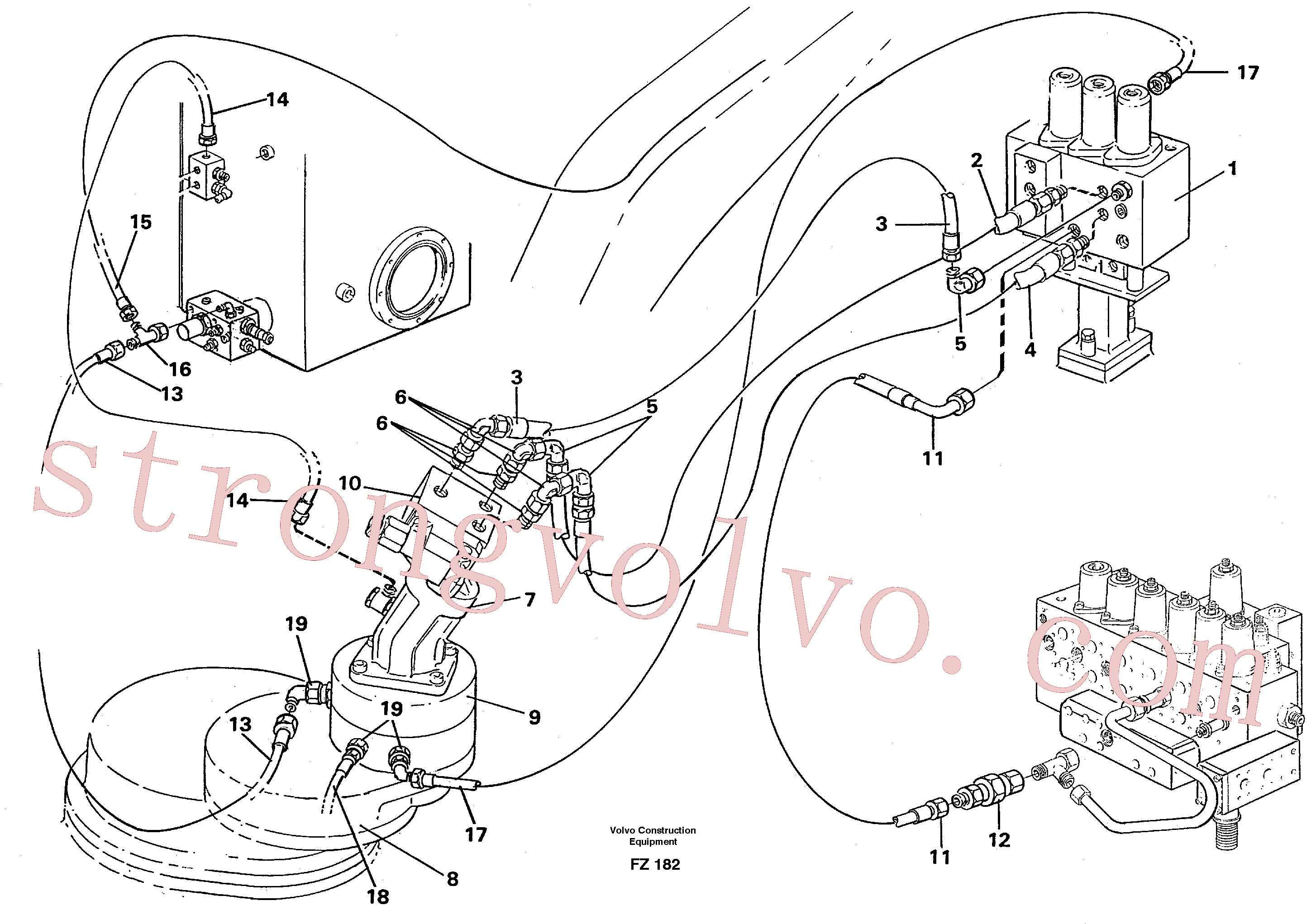 VOE14211075 Volvo Sistema de rotação da lança(FZ182 Montagem)