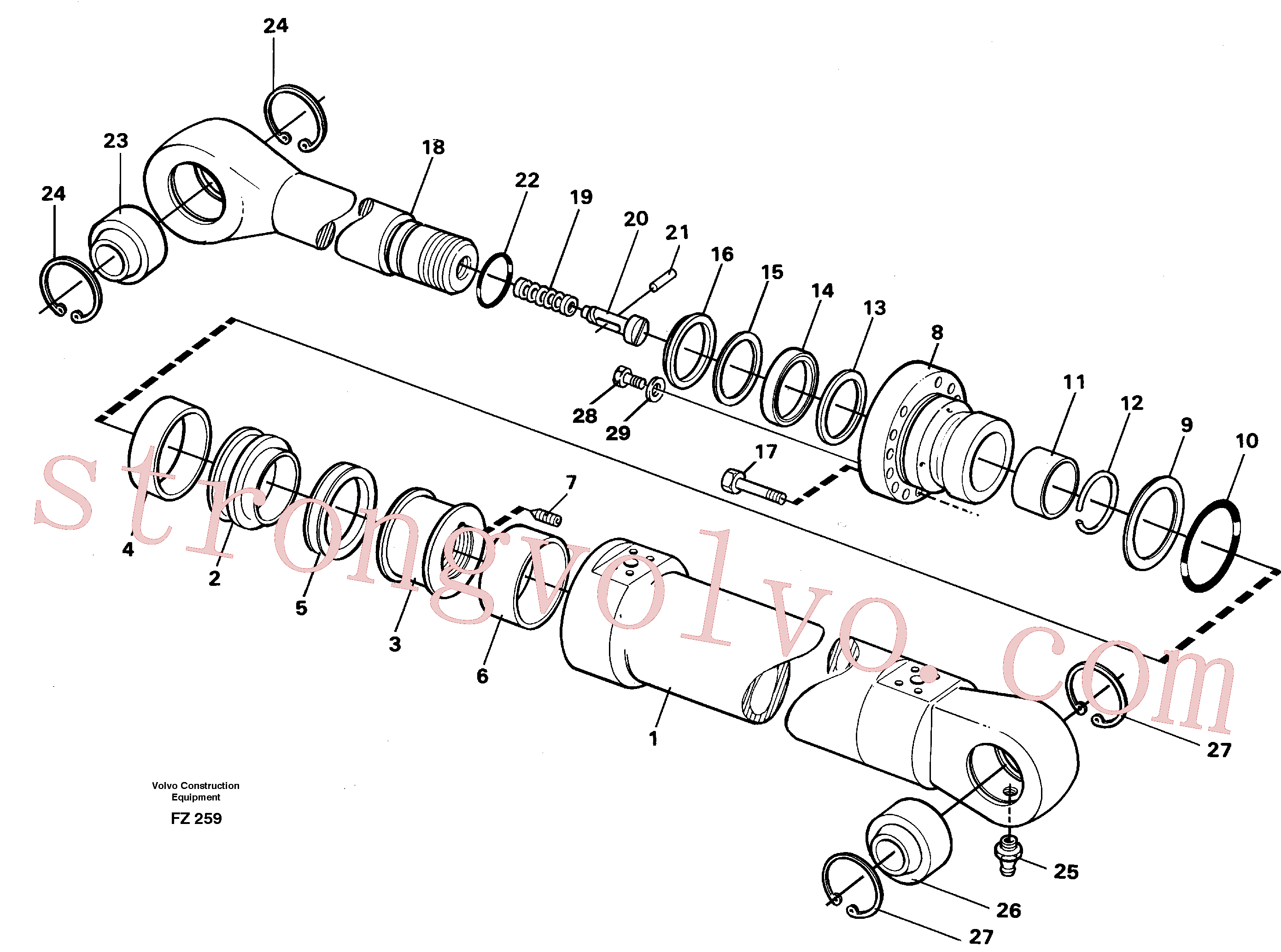 VOE14216243 Volvo Cilindro de balde(FZ259 Montagem)