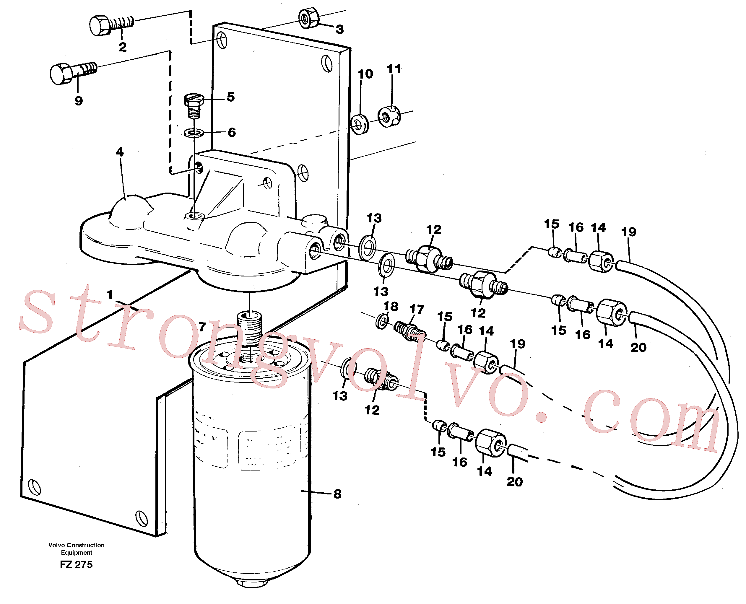 VOE787029 Volvo Filtro de combustível extra(FZ275 Montagem)