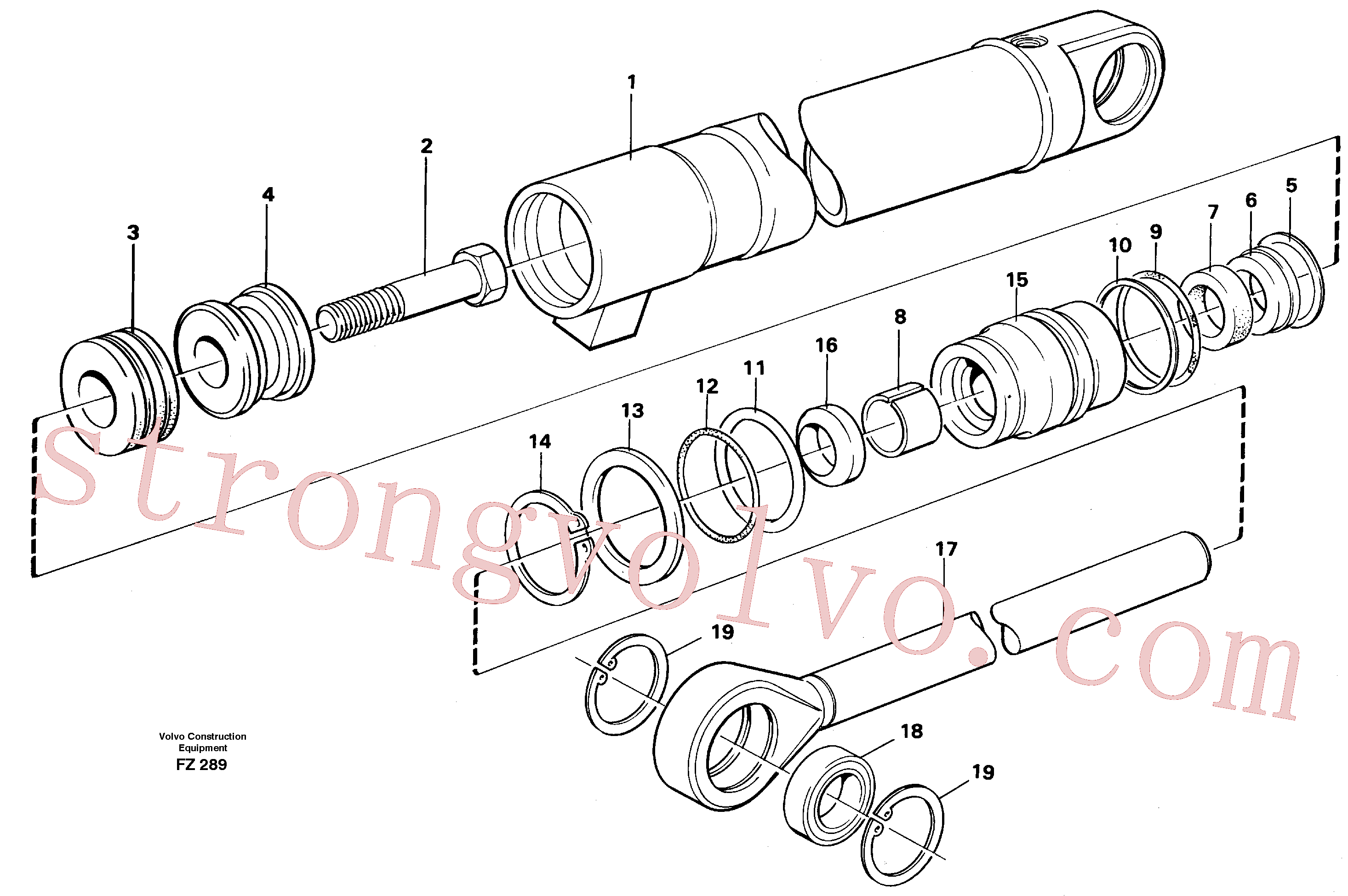 VOE14251912 Volvo Cilindro hidráulico(FZ289 Montagem)