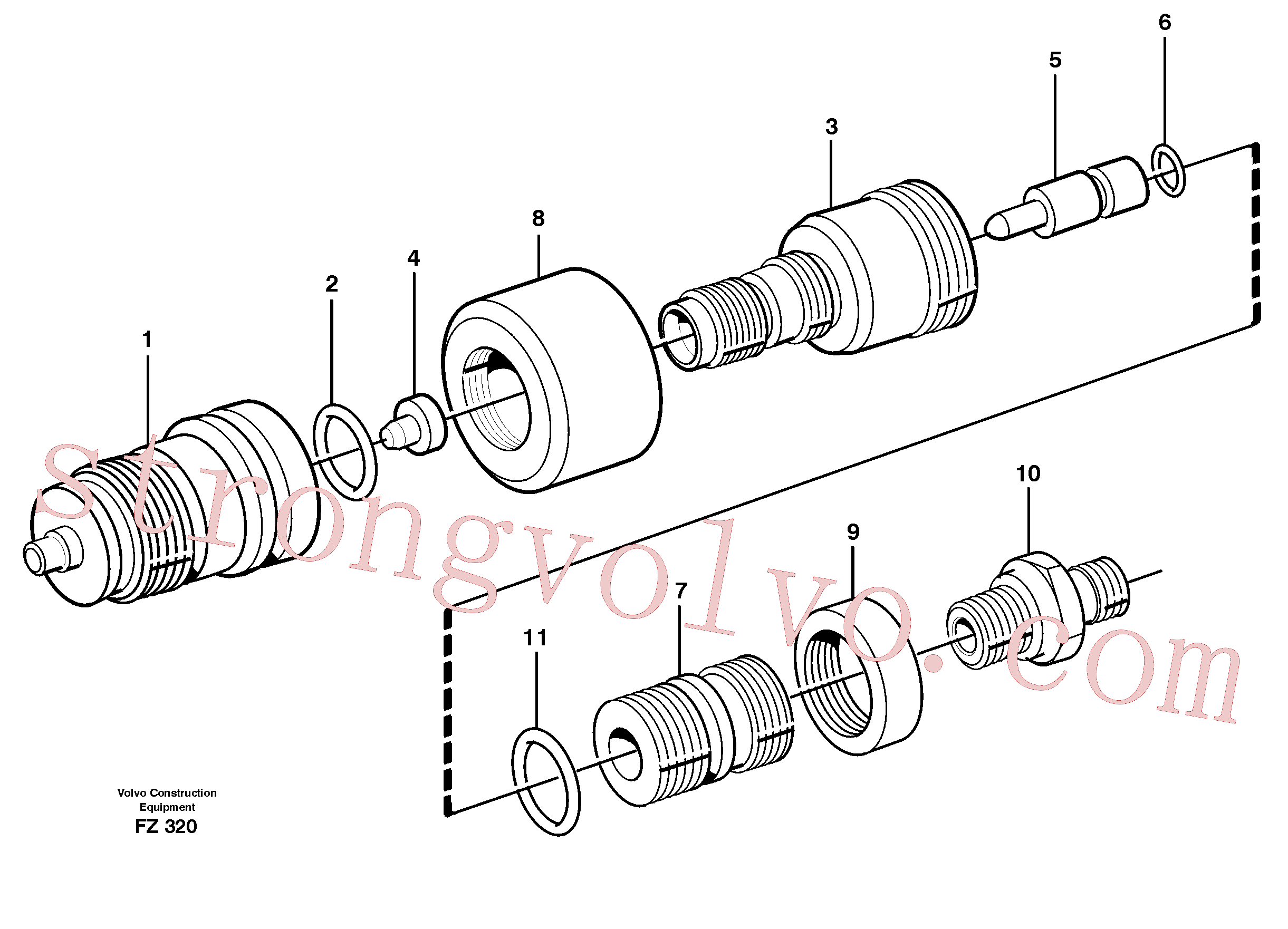 VOE14241331 Volvo Válvula de limitação da pressão(FZ320 Montagem)