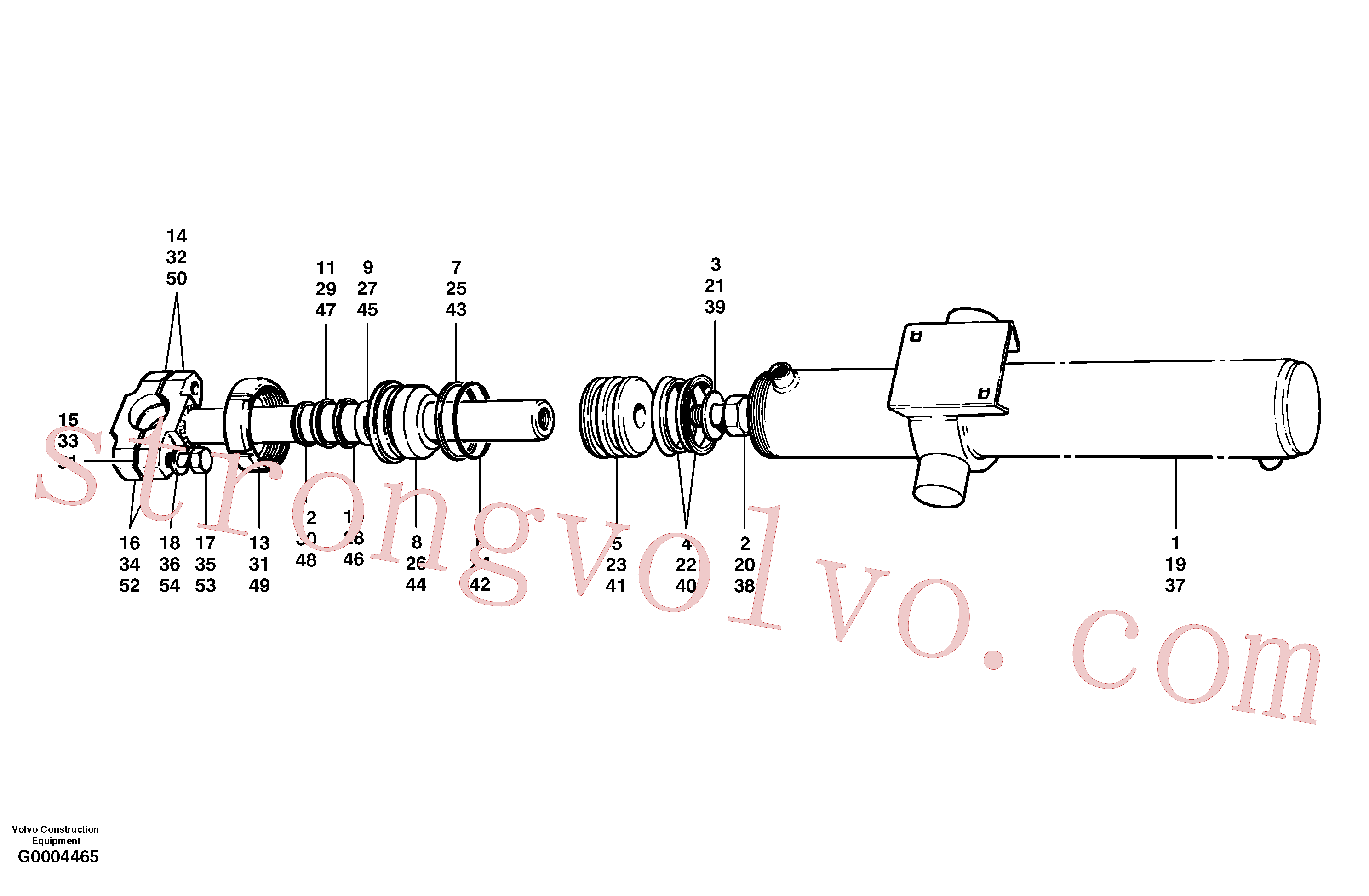 CH44244 Volvo Cilindros de elevação de lâmina(G0004465 Montagem)