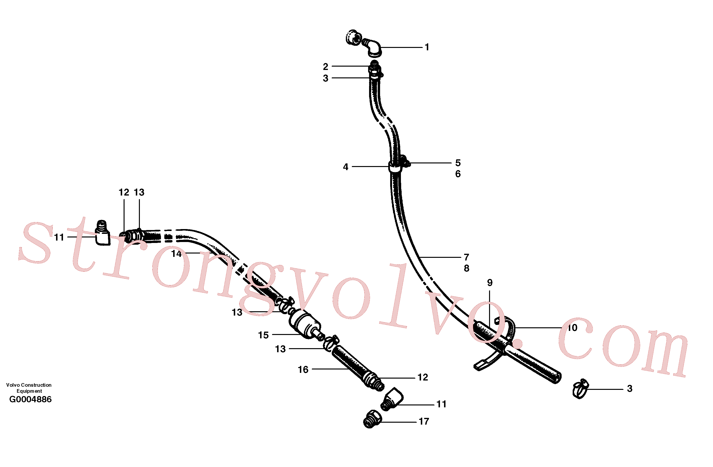 CH32317 Volvo Circuito de combustível(G0004886 Montagem)