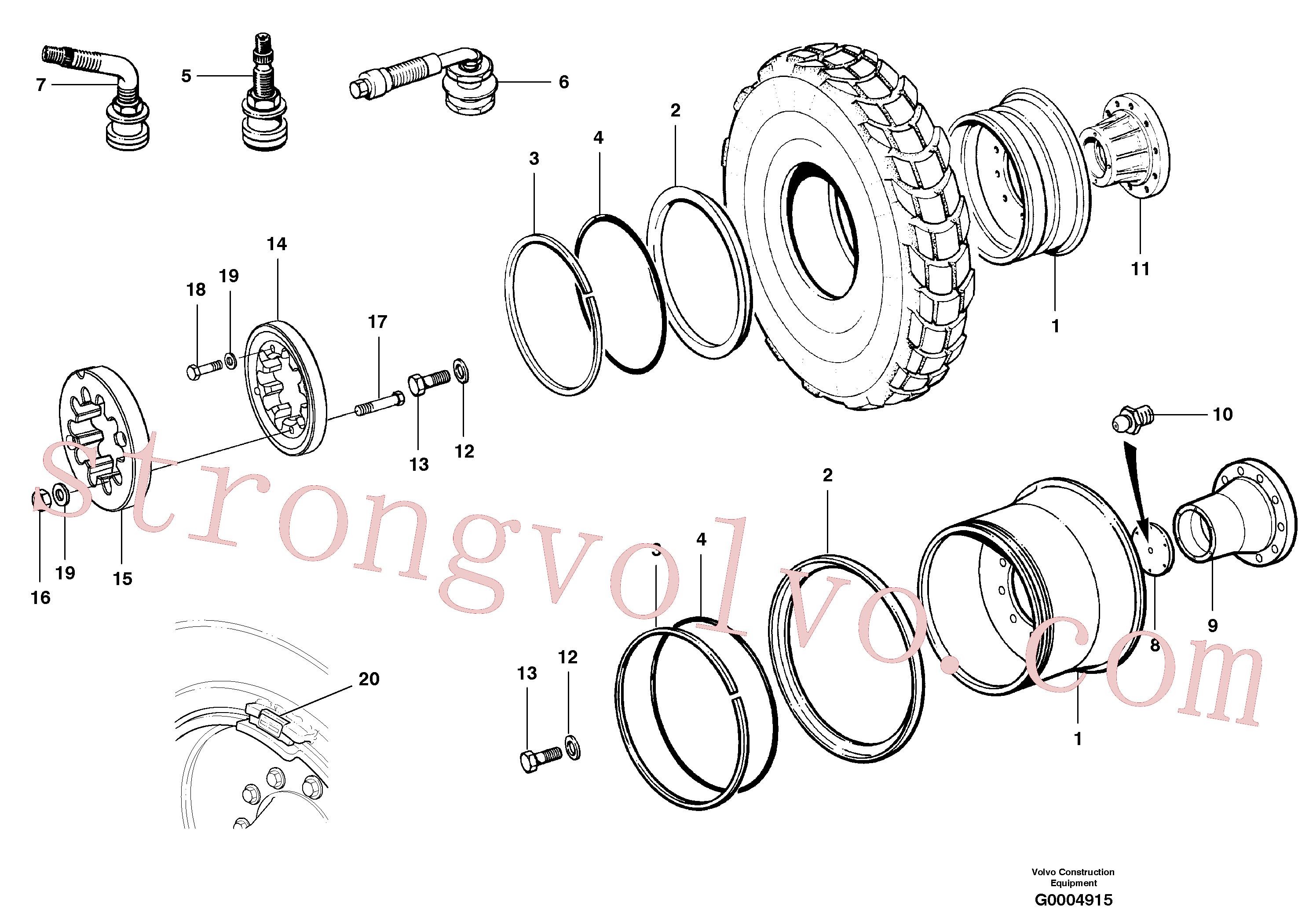 CH56445 Volvo Rodas e jantes(G0004915 Montagem)