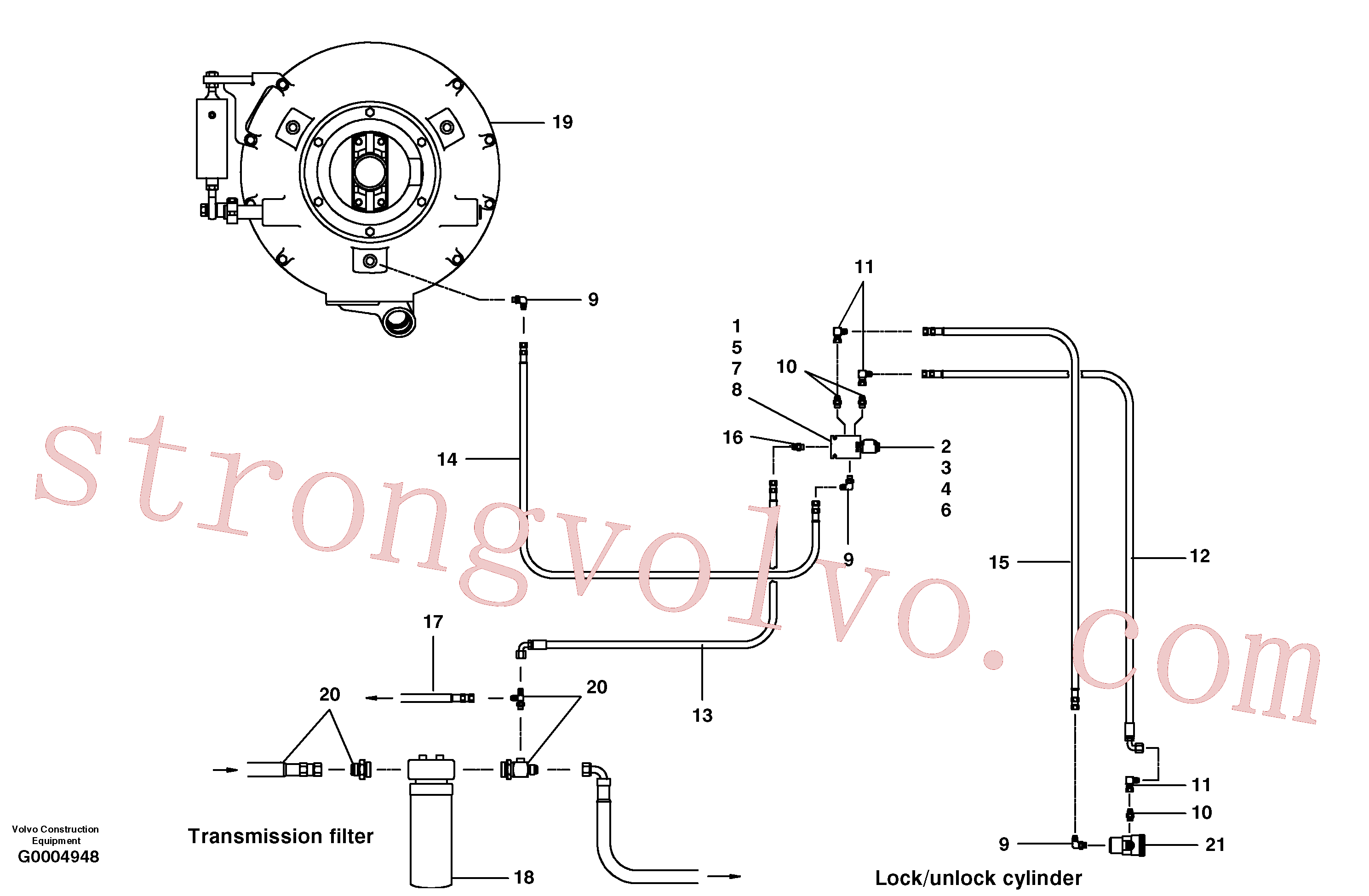 CH68218 Porca sextavada Volvo escavadeira