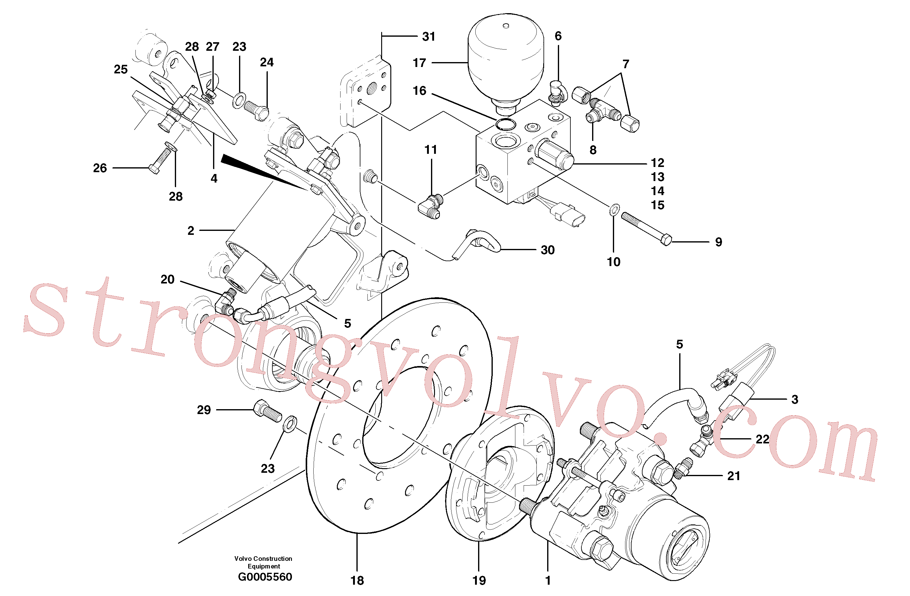 CH66123 Volvo Travão de estacionamento(G0005560 Montagem)