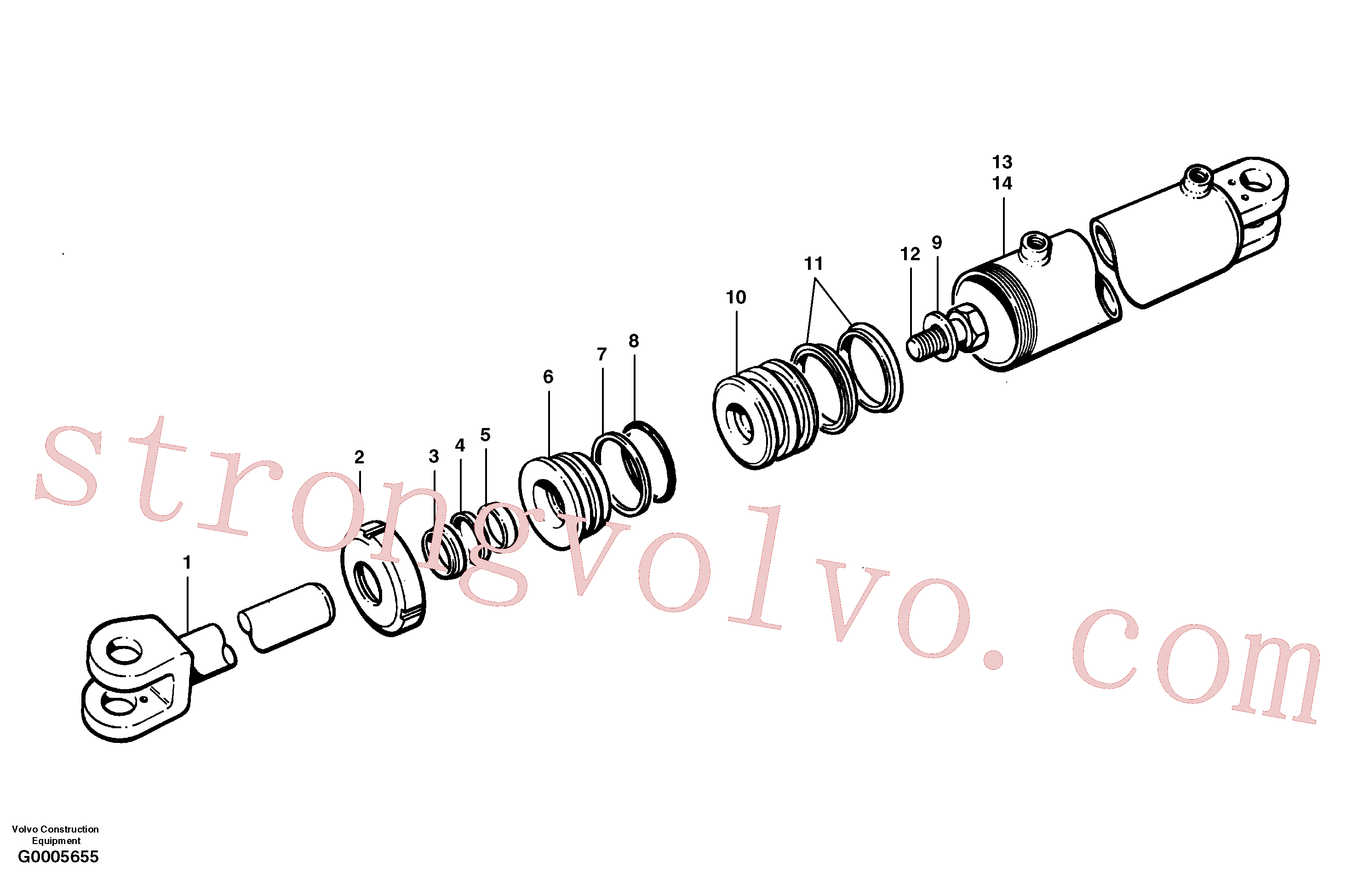 CH50A-2024UP Volvo Cilindros de articulação(G0005655 Montagem)