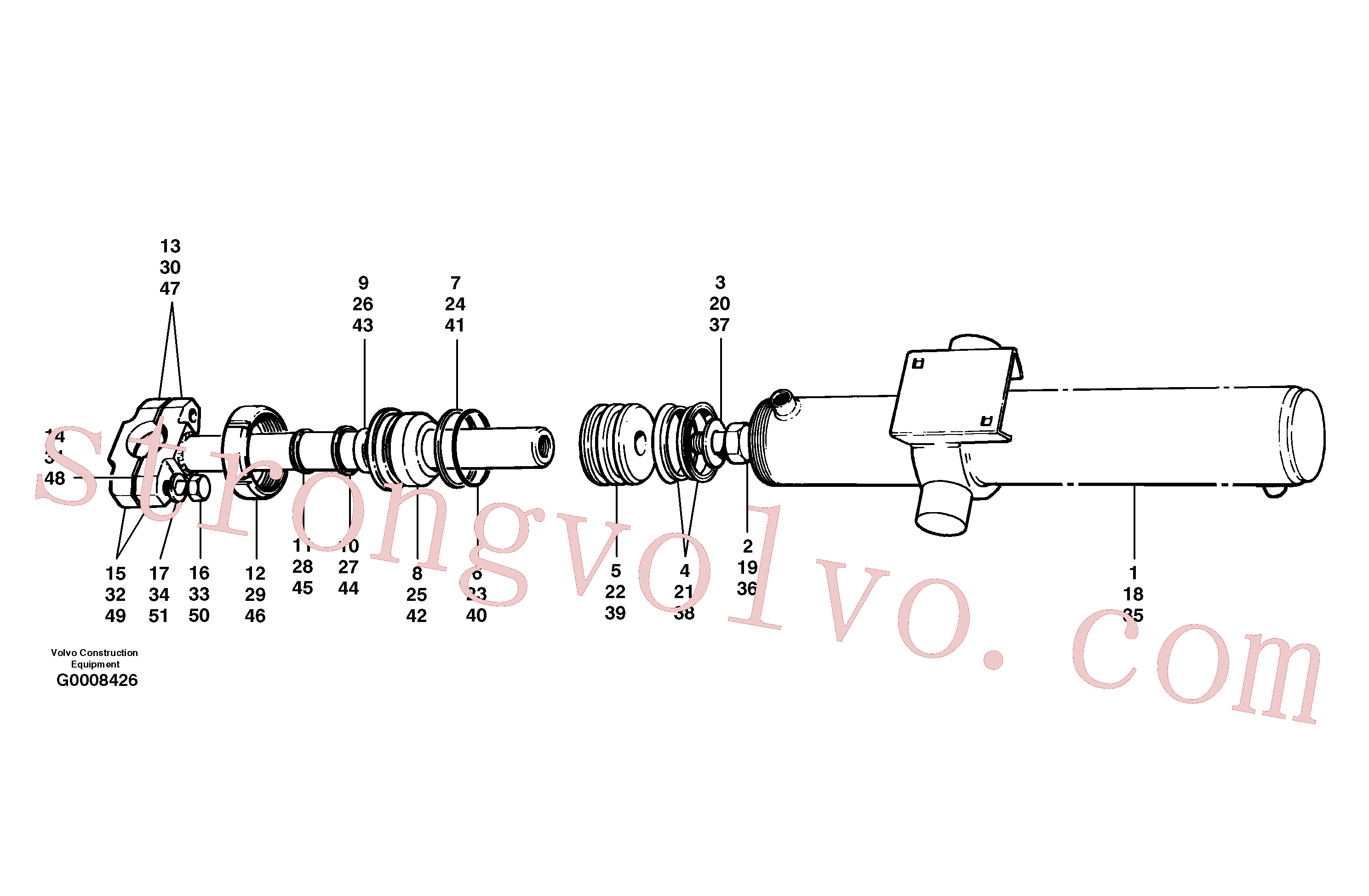 VOE12724220 Volvo Cilindros de elevação de lâmina(G0008426 Montagem)