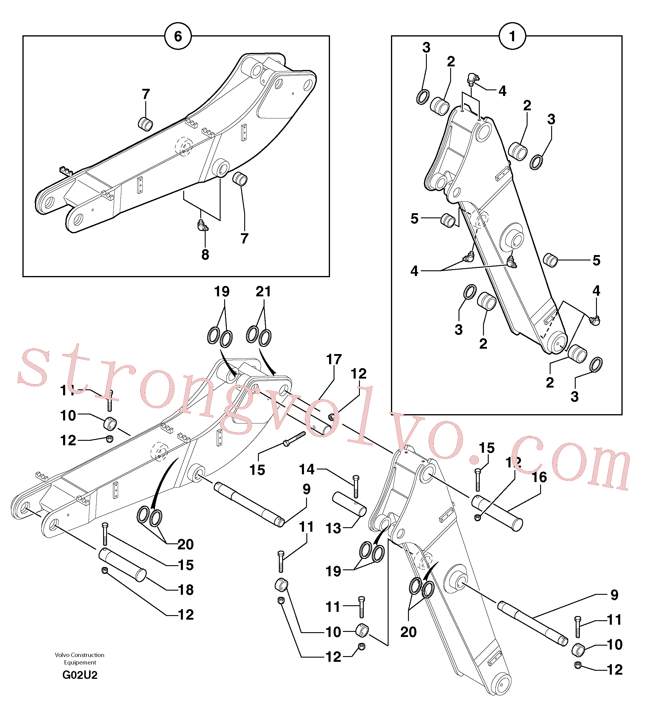Atacado PJ3750051 Stub Axle Volvo escavadeira