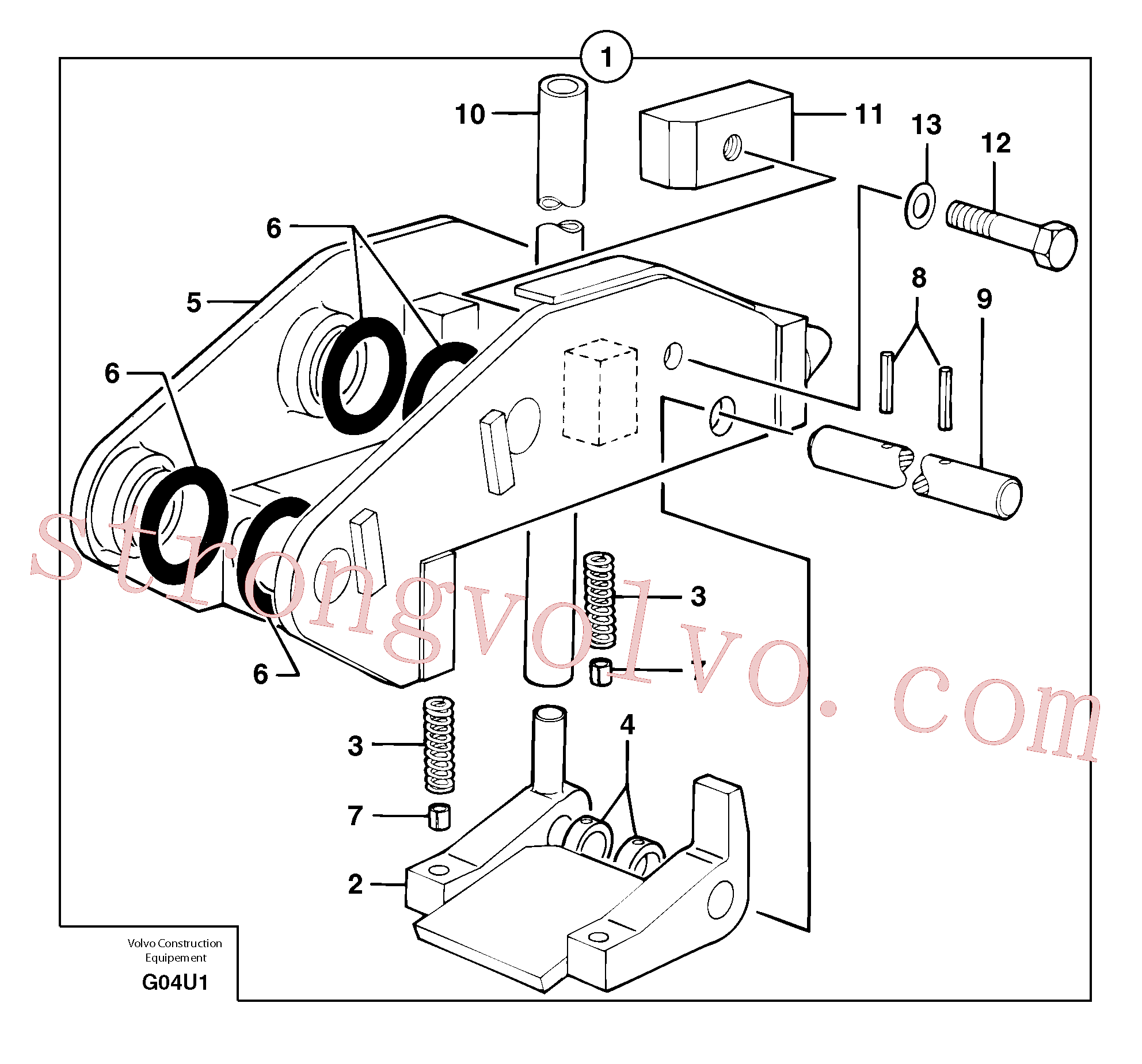 VOE11806487 Volvo Suporte de ferramentas / comando mecânico(G04U1 Montagem)