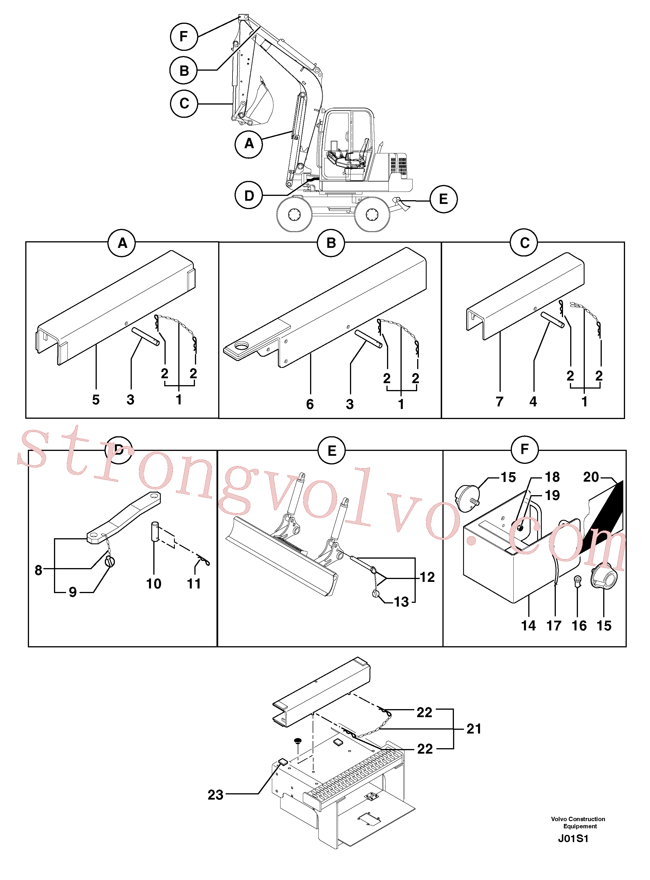 China Made PJ4690379 Fastener Volvo Acessórios para escavadeira