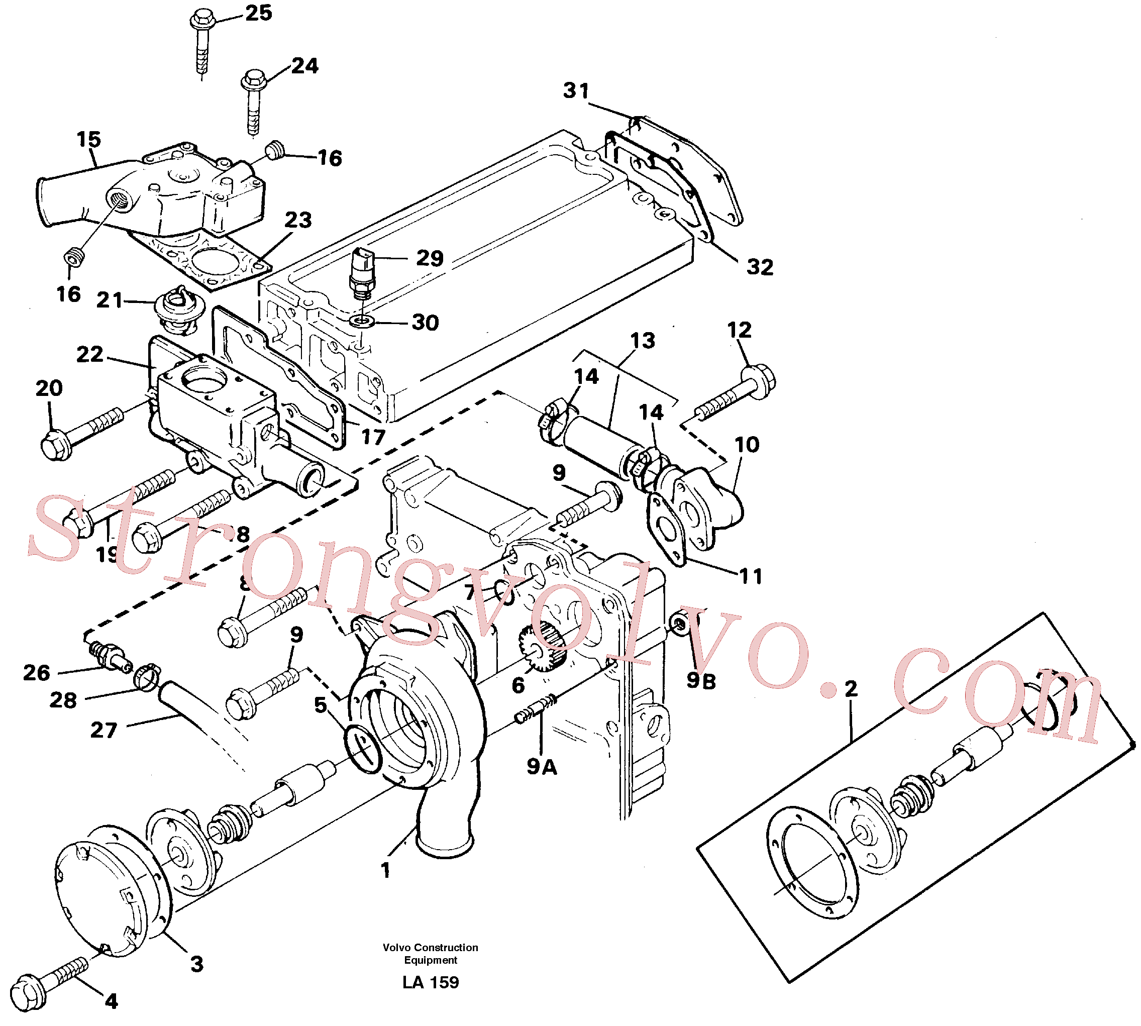 VOE11039194 Volvo Bomba de água(LA159 Montagem)