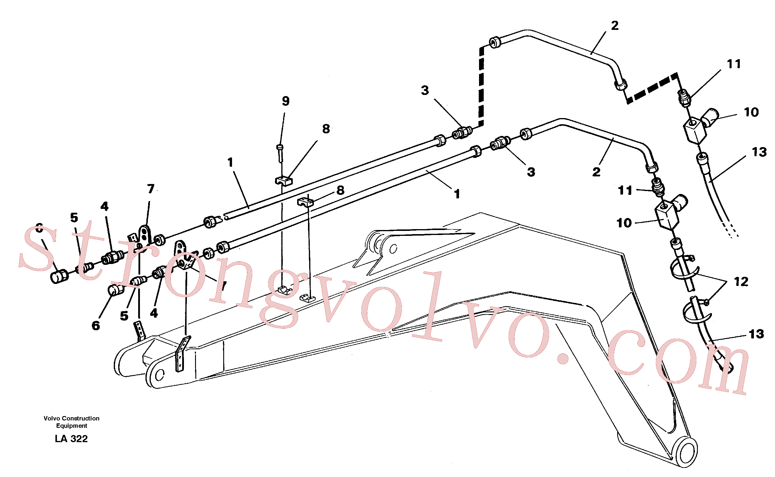 Volvo VOE14257138 Tube Assembly Volvo Acessórios para escavadeira