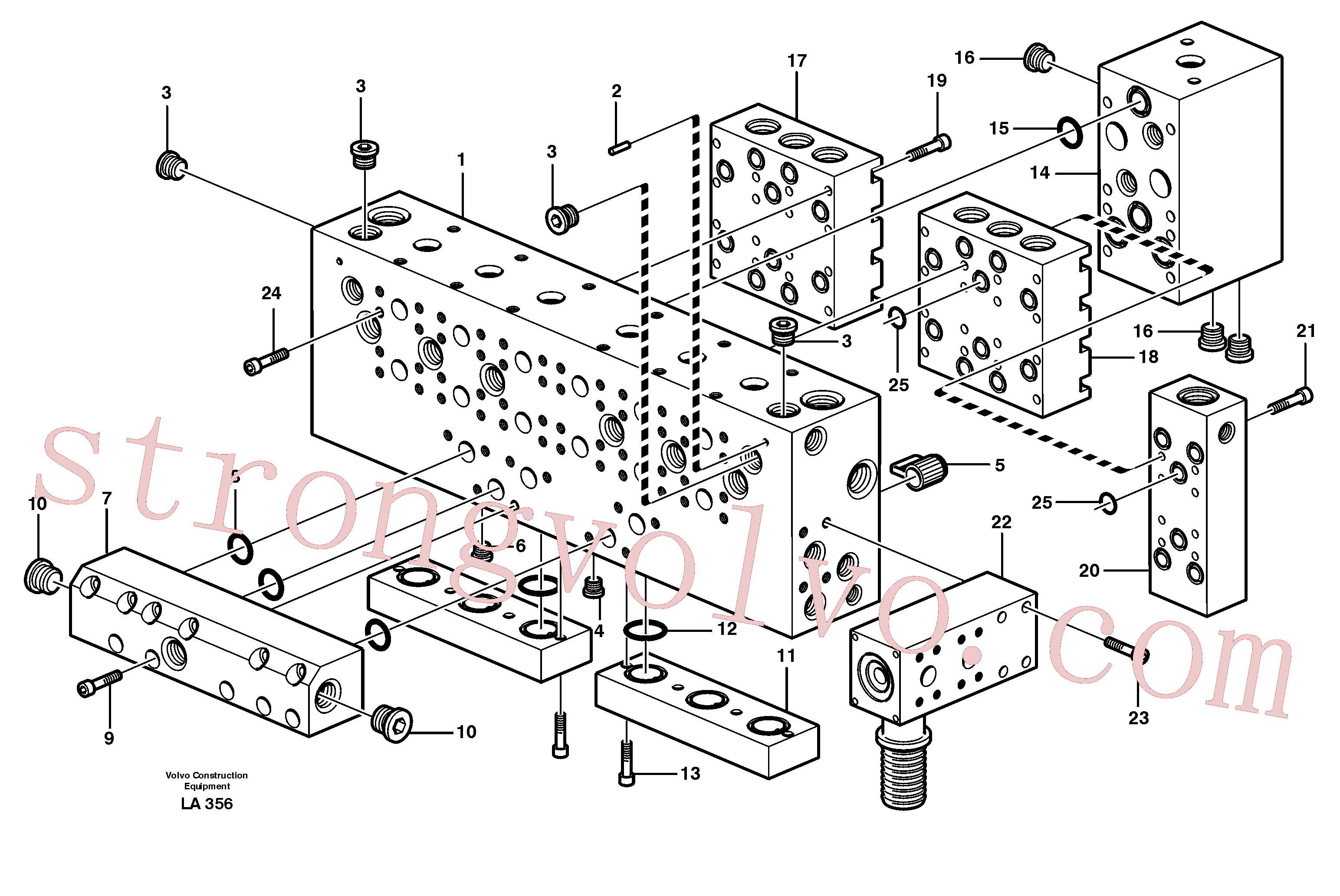 VOE14267224 Volvo Conjunto da válvula principal, bloco de montagem(LA356 Montagem)