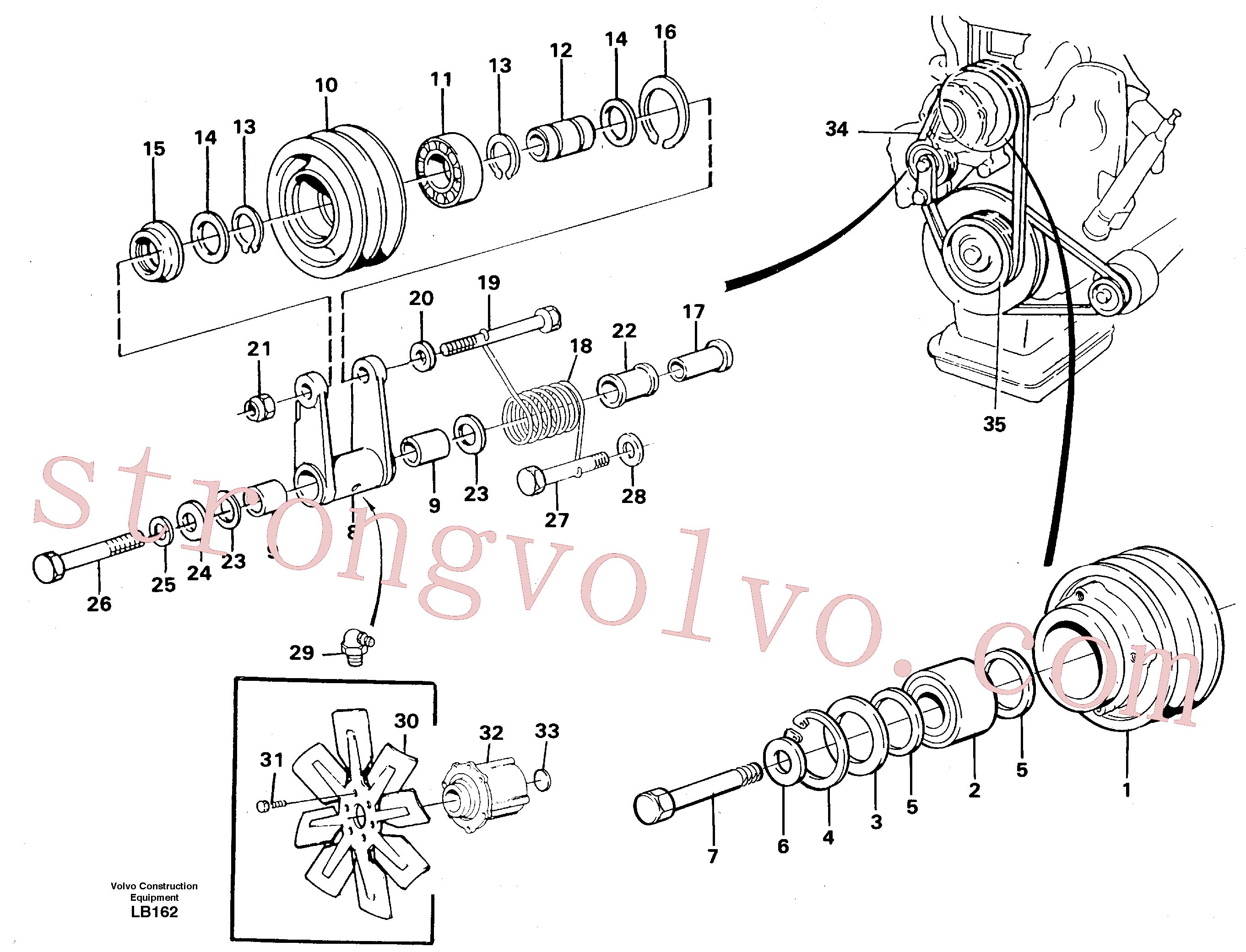 VOE959821 Volvo Transmissão por correias(LB162 Montagem)