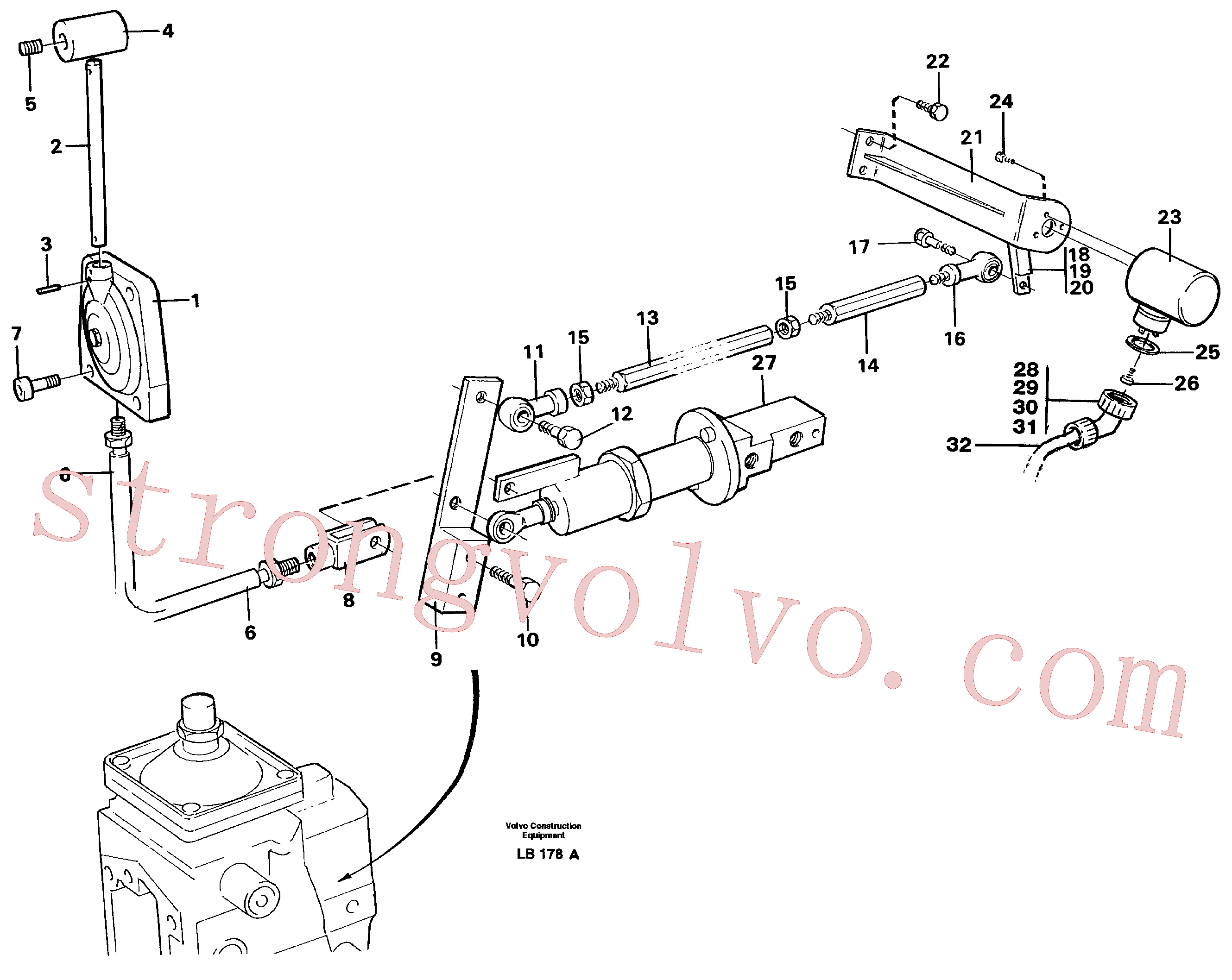 VOE963008 Volvo Comando do acelerador(LB178A Montagem)