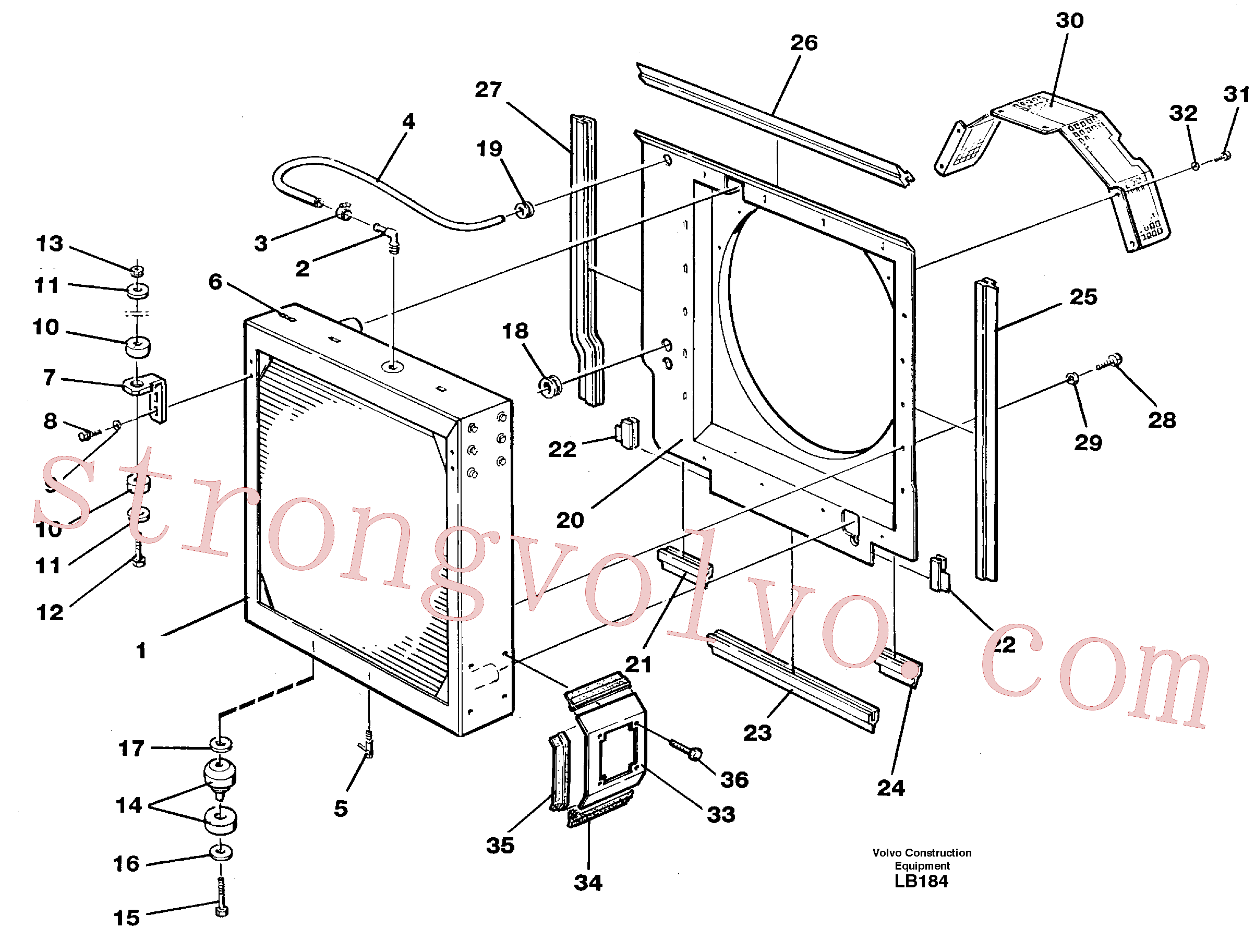 VOE14266840 Volvo Radiador com acessórios(LB184 Montagem)