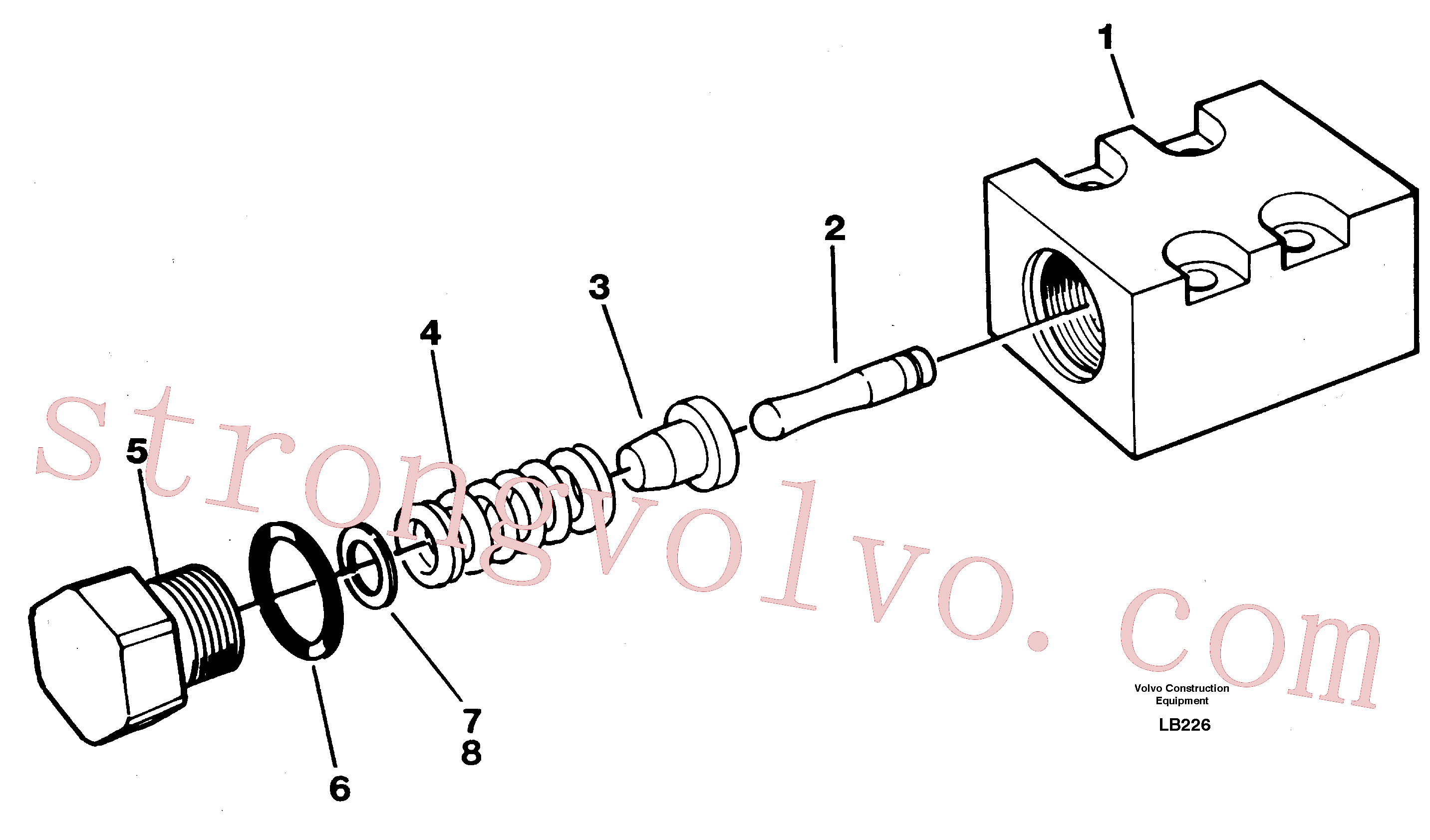 VOE14265961 Volvo Válvula de limitação da pressão(LB226 Montagem)