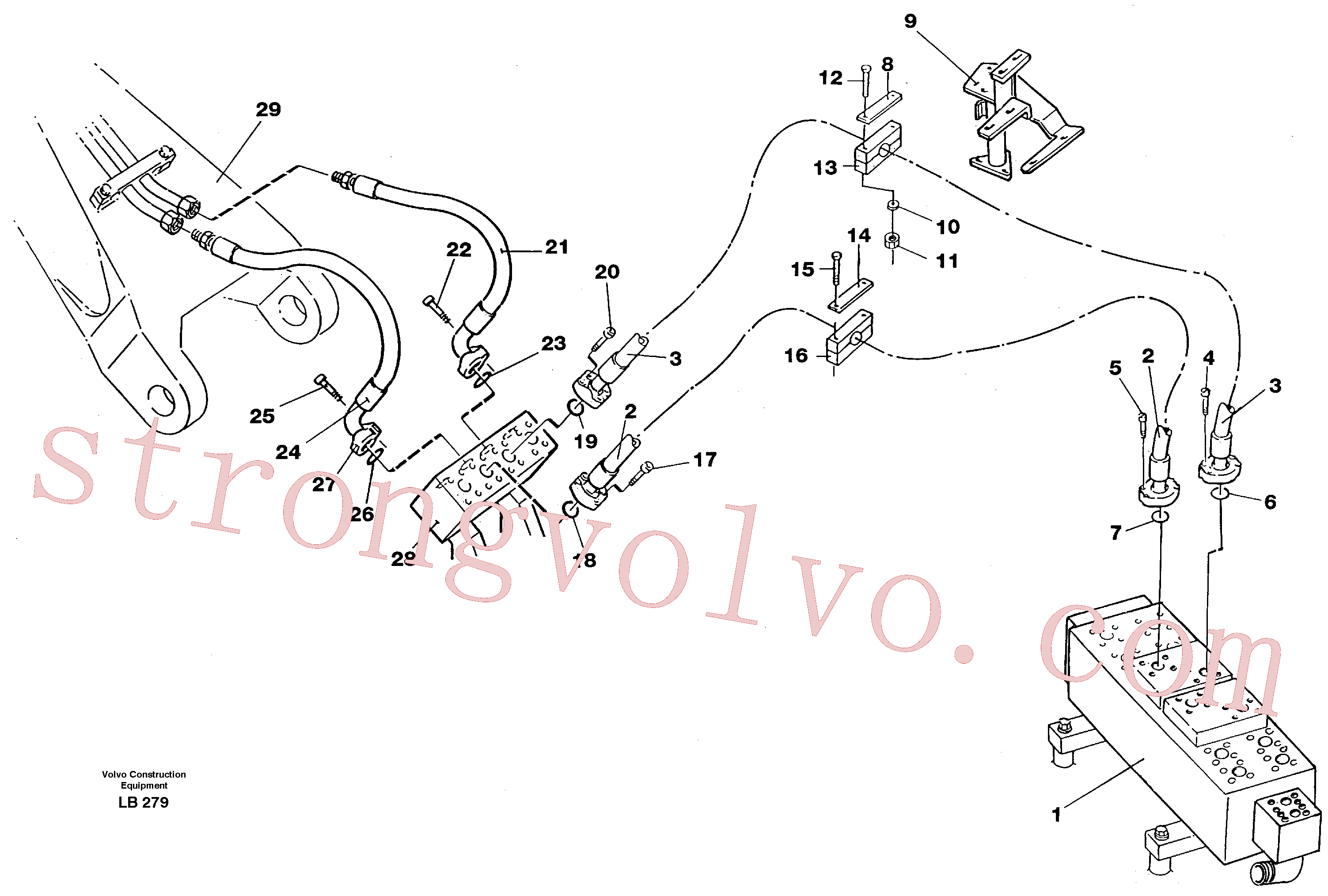 VOE14263783 Mangueira hidráulica Volvo escavadeira