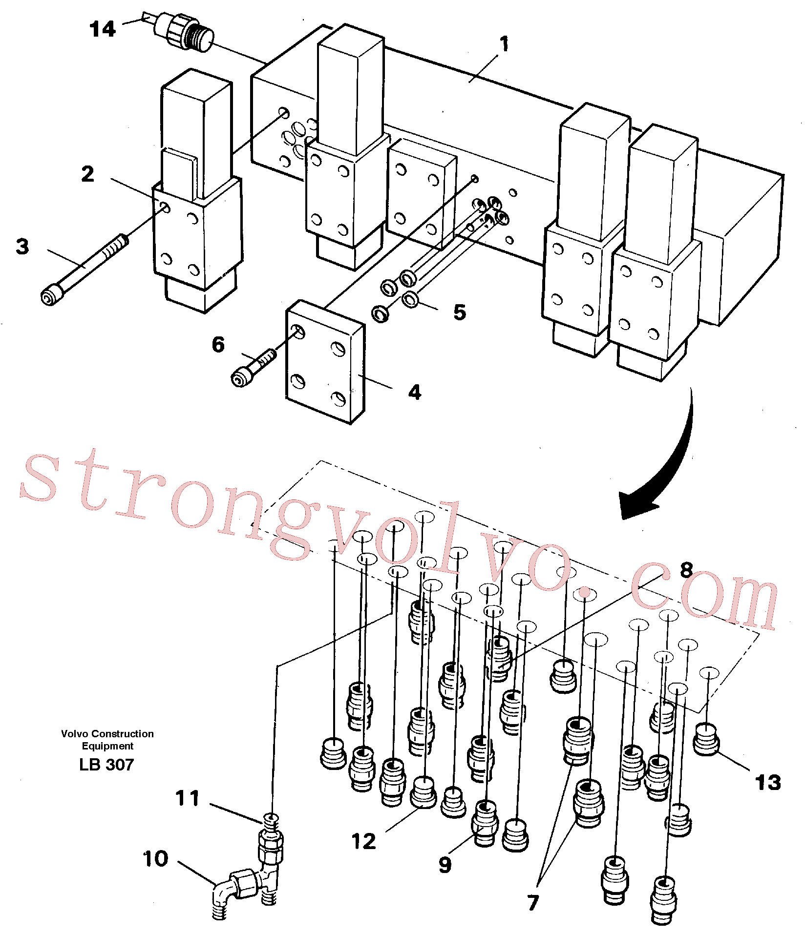 China Made VOE14263557 Assy Drawing Volvo Acessórios para escavadeira