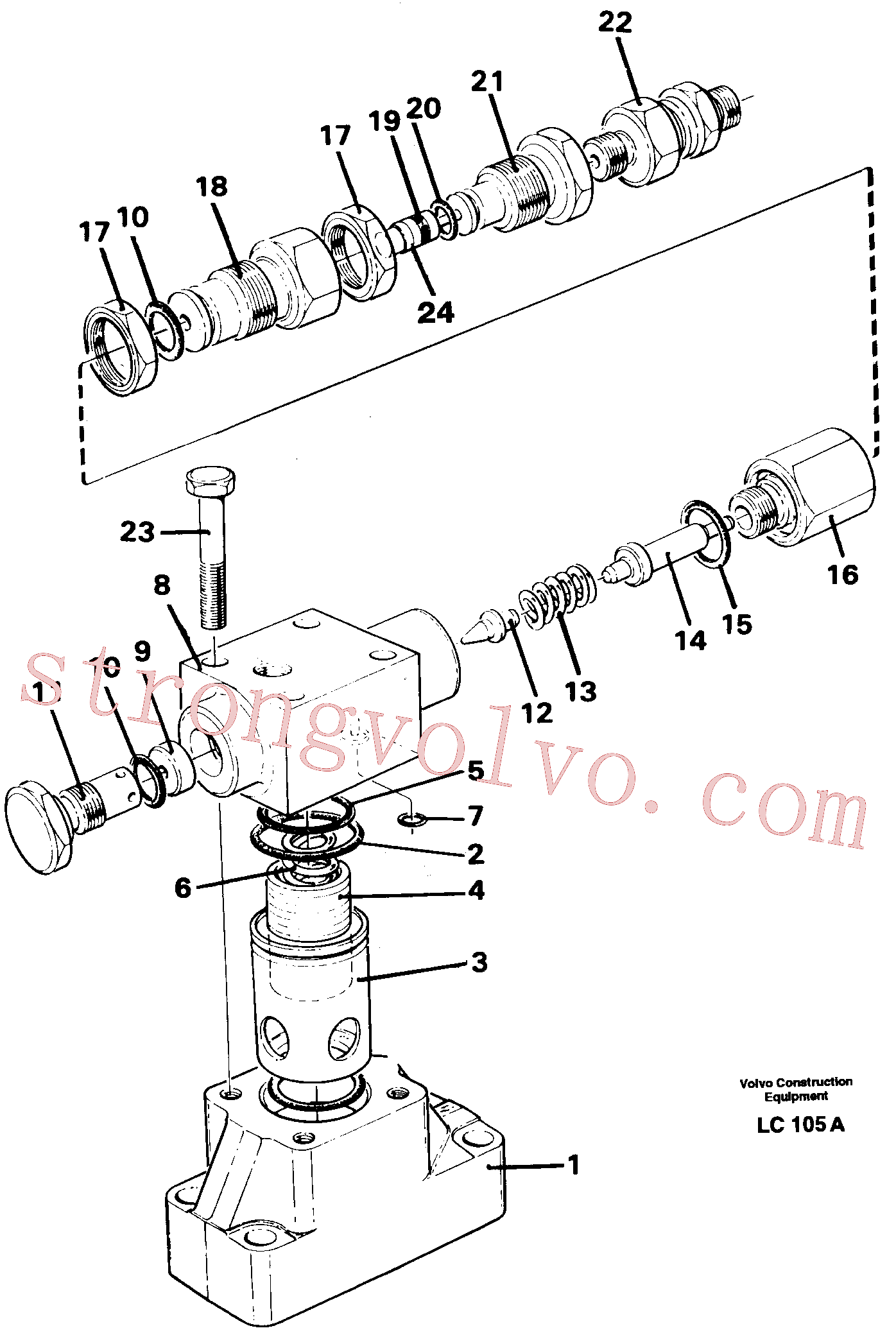 VOE14241445 Volvo Válvula de limitação da pressão(LC105A Montagem)