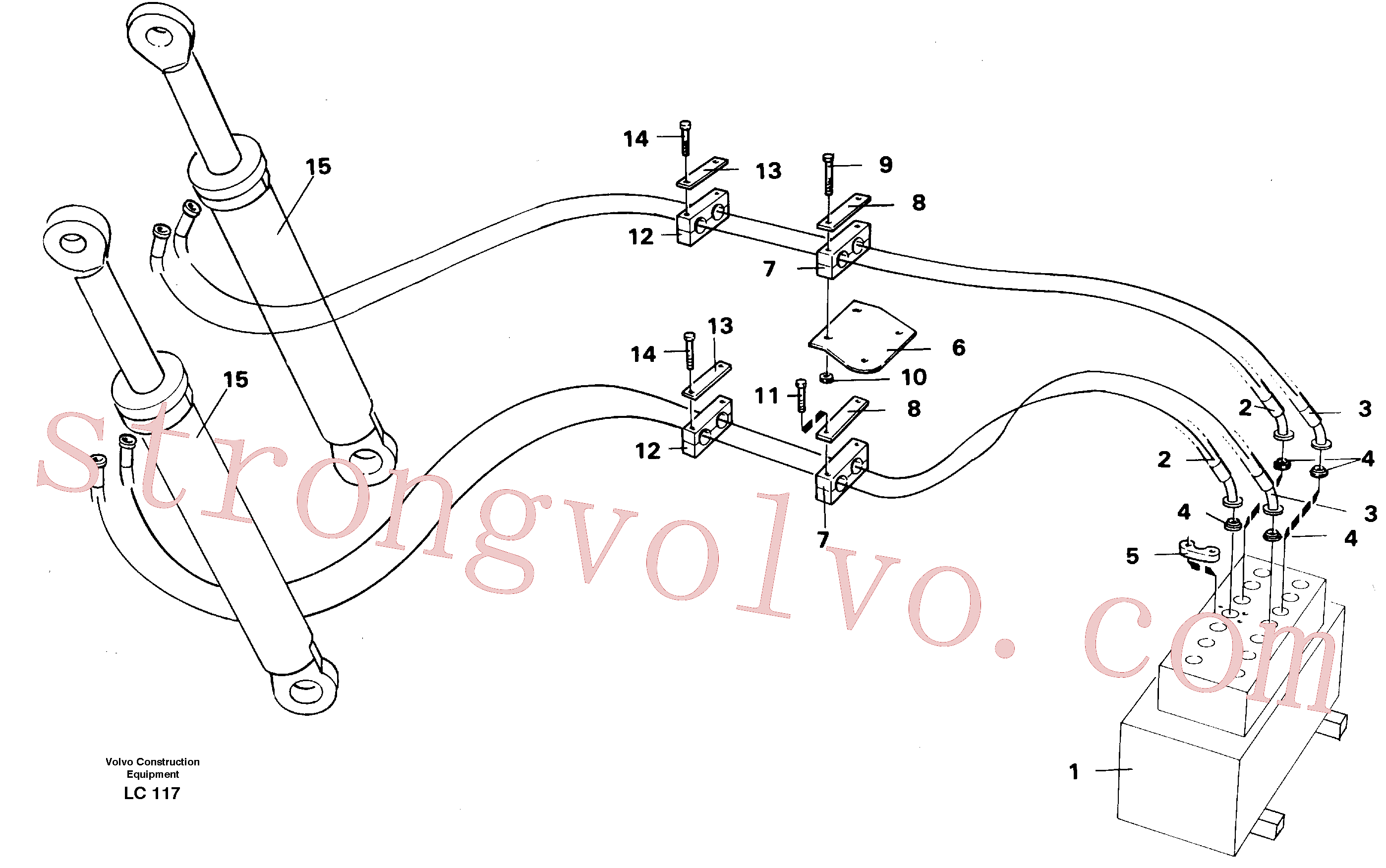 VOE14265915 Mangueira hidráulica Volvo escavadeira