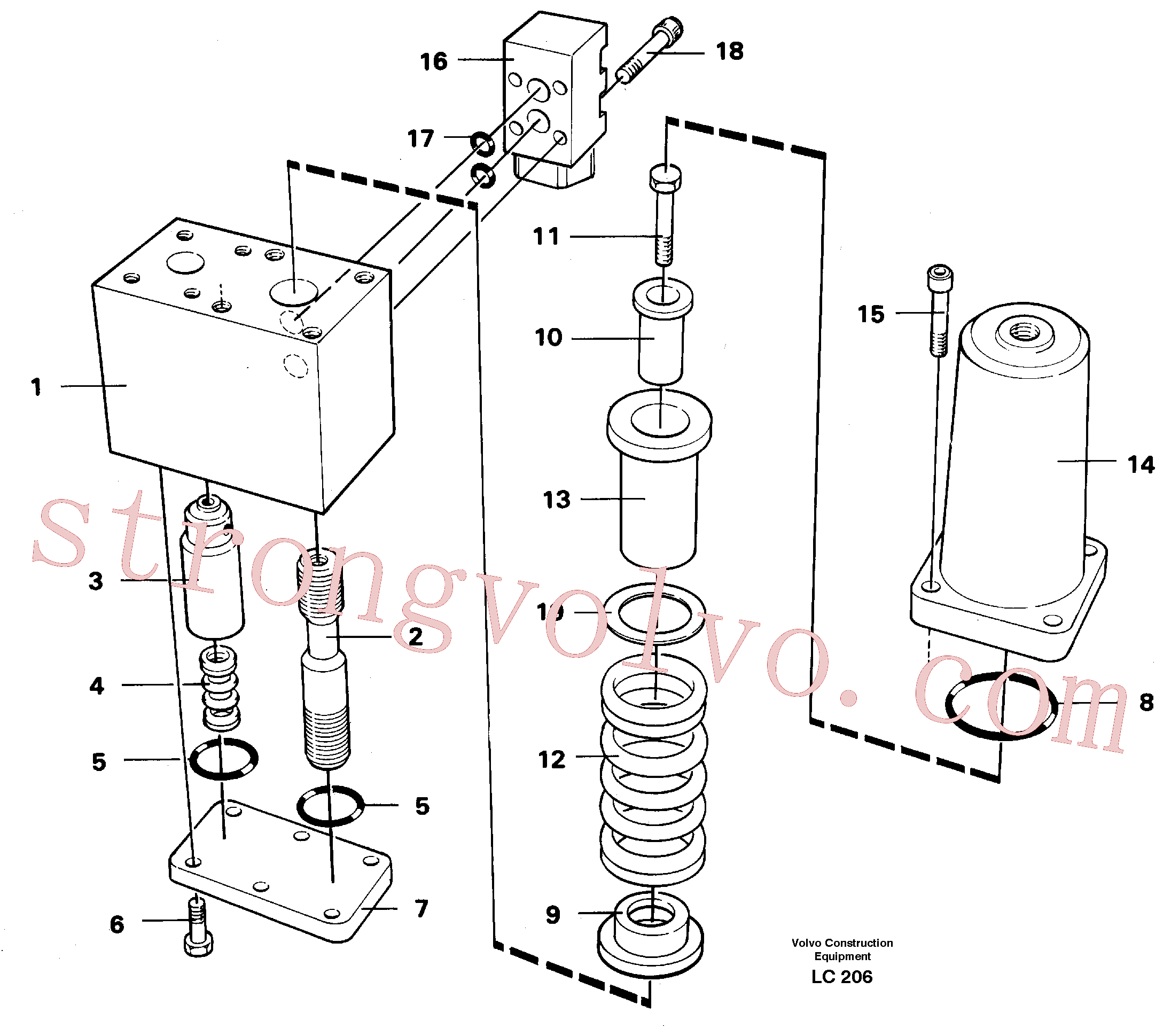 VOE14256702 Corpo da válvula Volvo escavadeira
