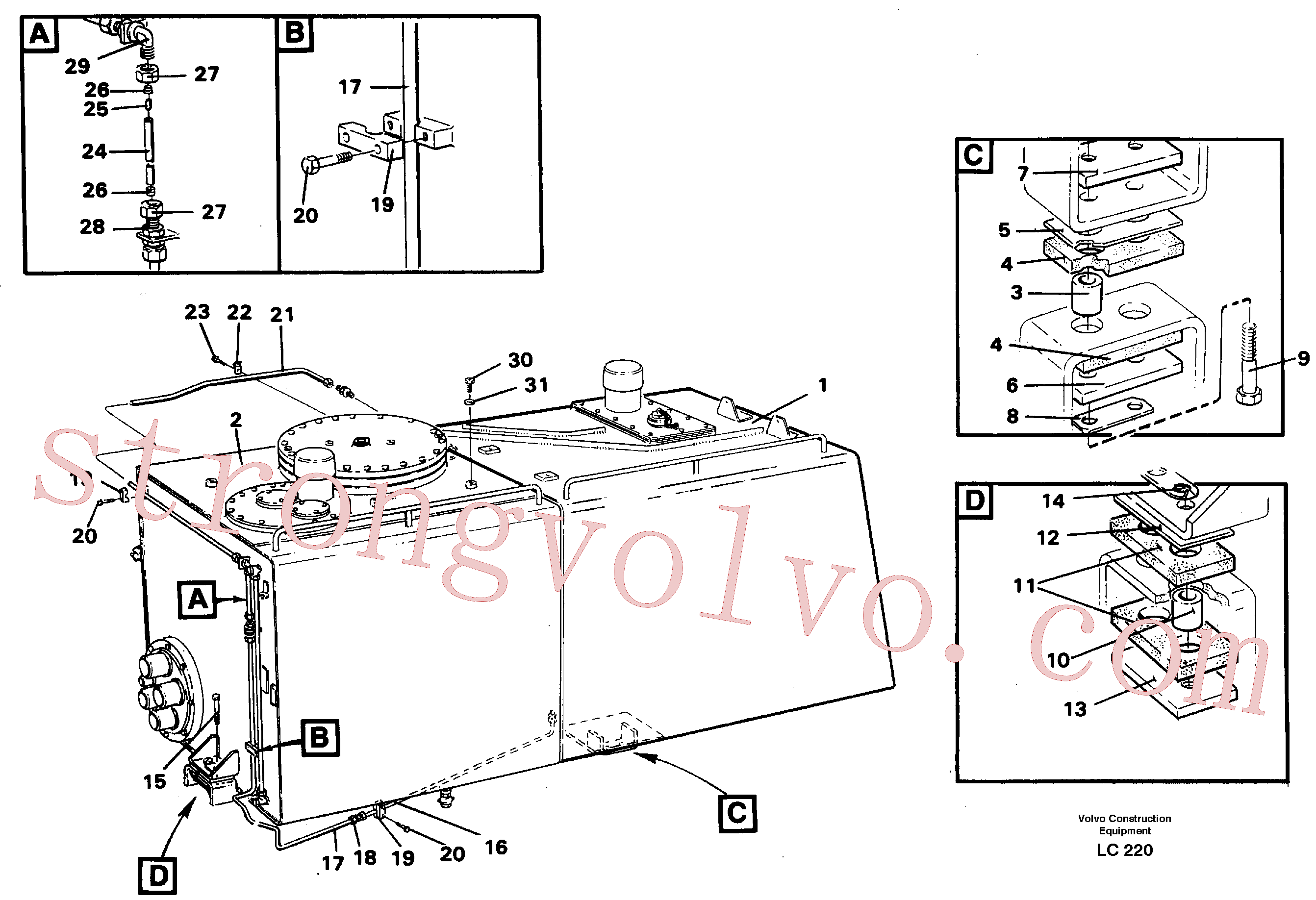 VOE14012402 Volvo Depósito de combustível com acessórios(LC220 Montagem)