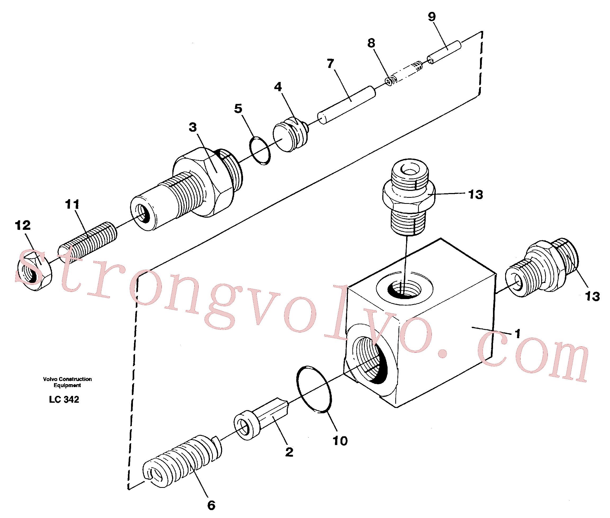 VOE14042868 Válvula de descarga Volvo escavadeira