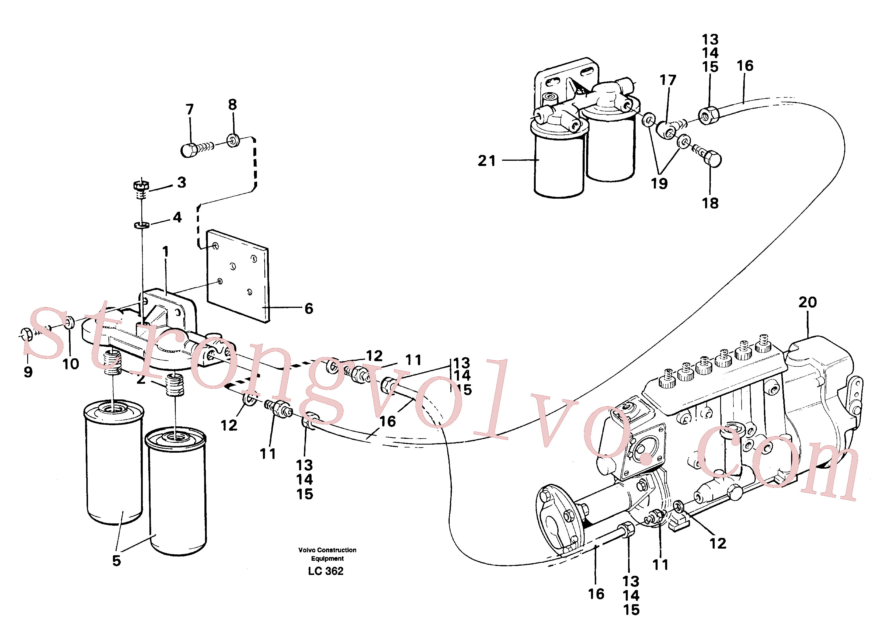 VOE787029 Volvo Filtro de combustível extra(LC362 Montagem)