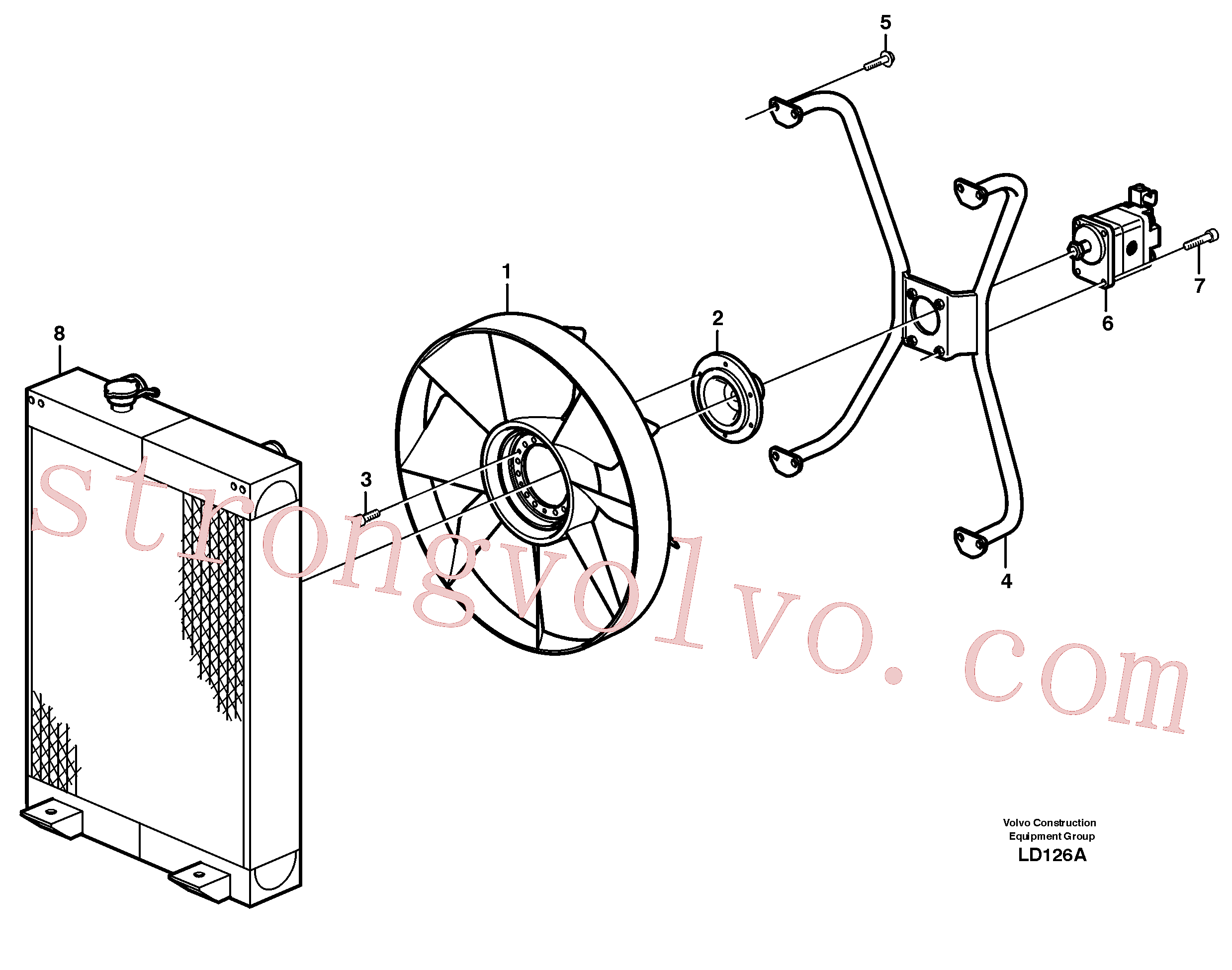 VOE14371618 Volvo Ventilador e componentes de instalação(LD126A Montagem)