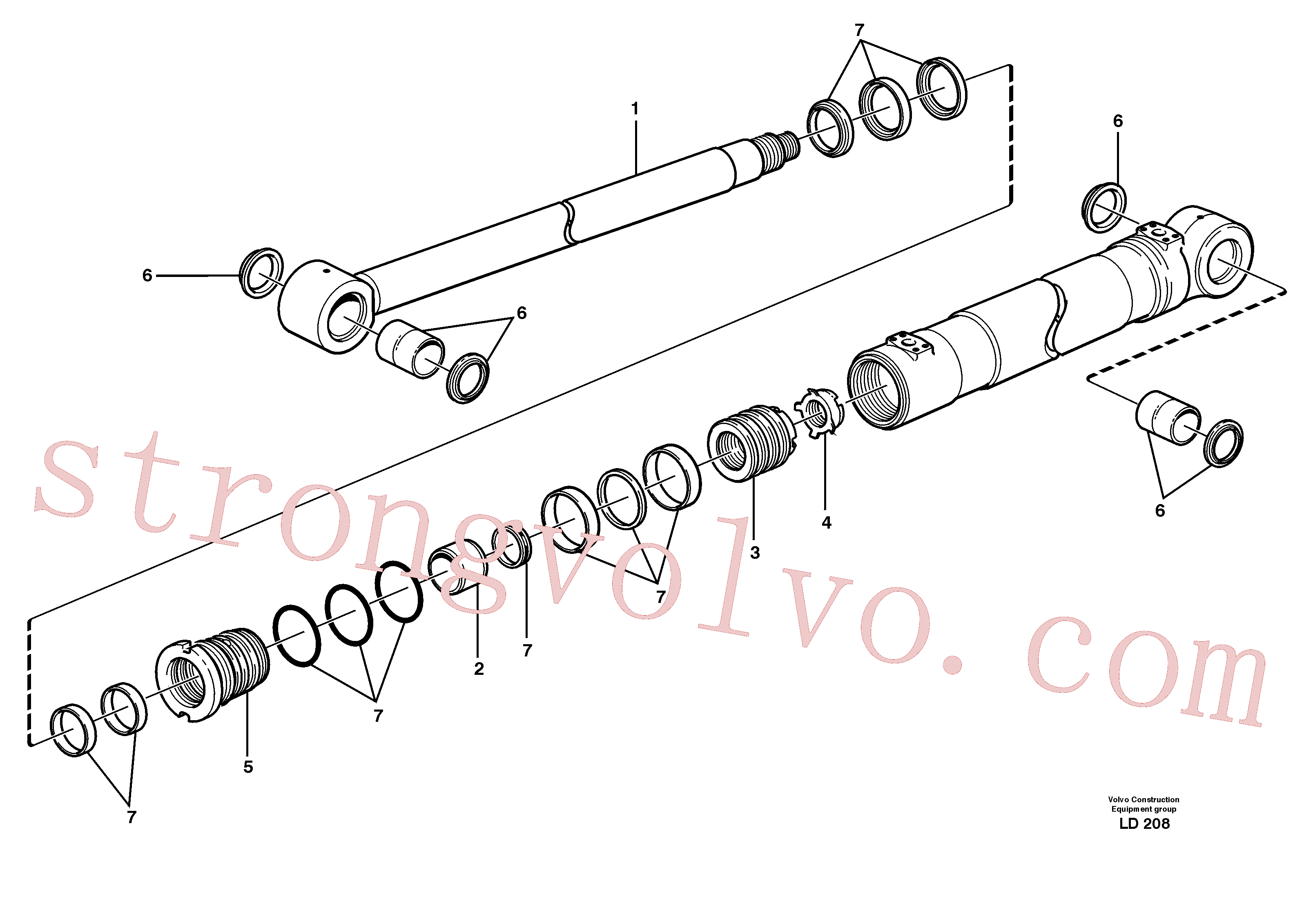 VOE14370846 Volvo Cilindro da lança(LD208 Montagem)