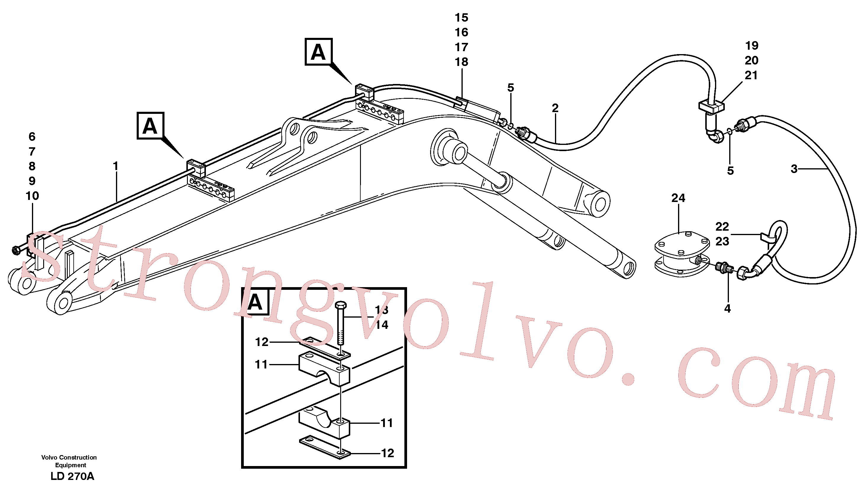 Atacado VOE14346800 Tubo Volvo escavadeira