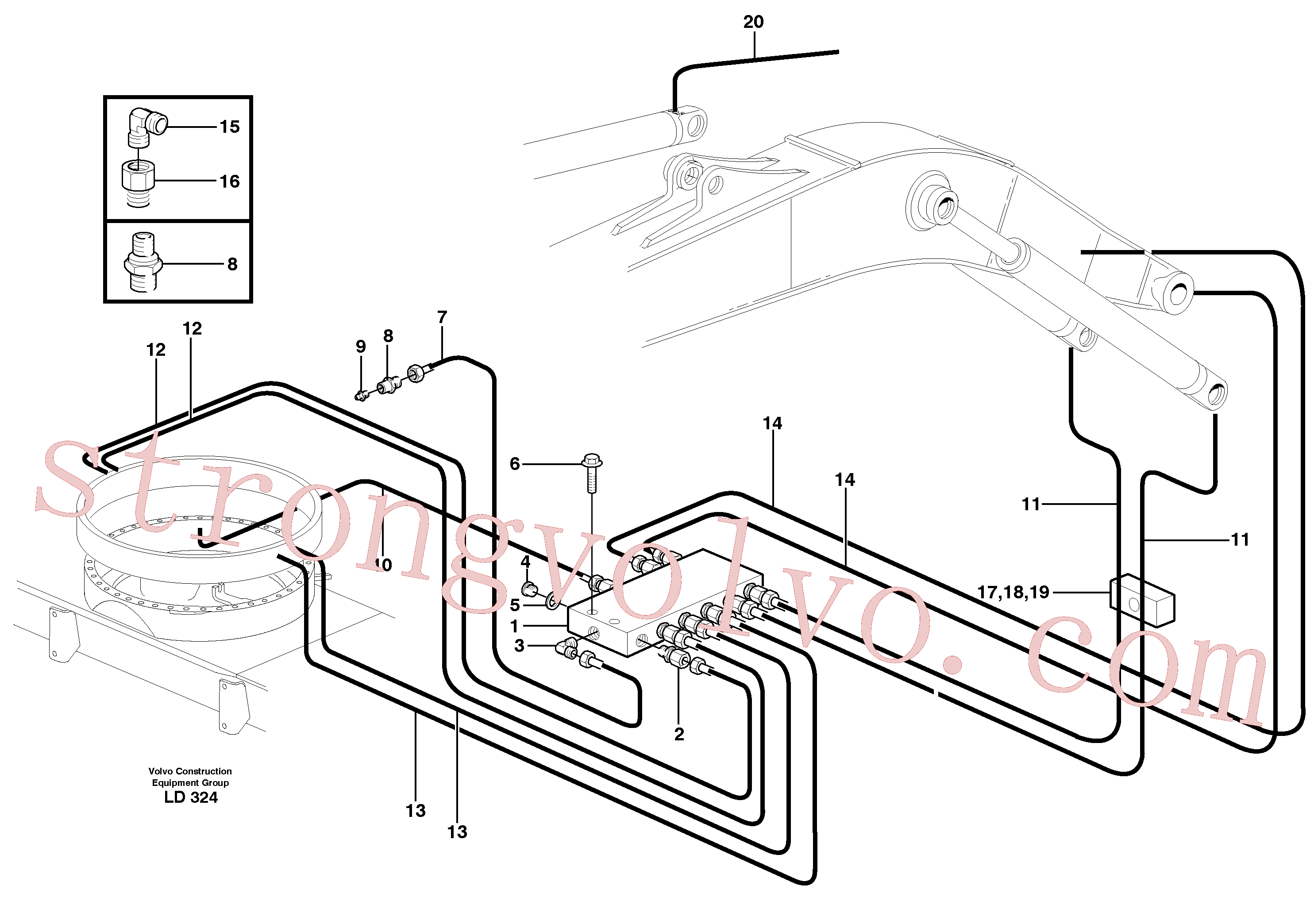 Volvo Acessórios para escavadeira VOE14371970 Distribuidor Acessórios