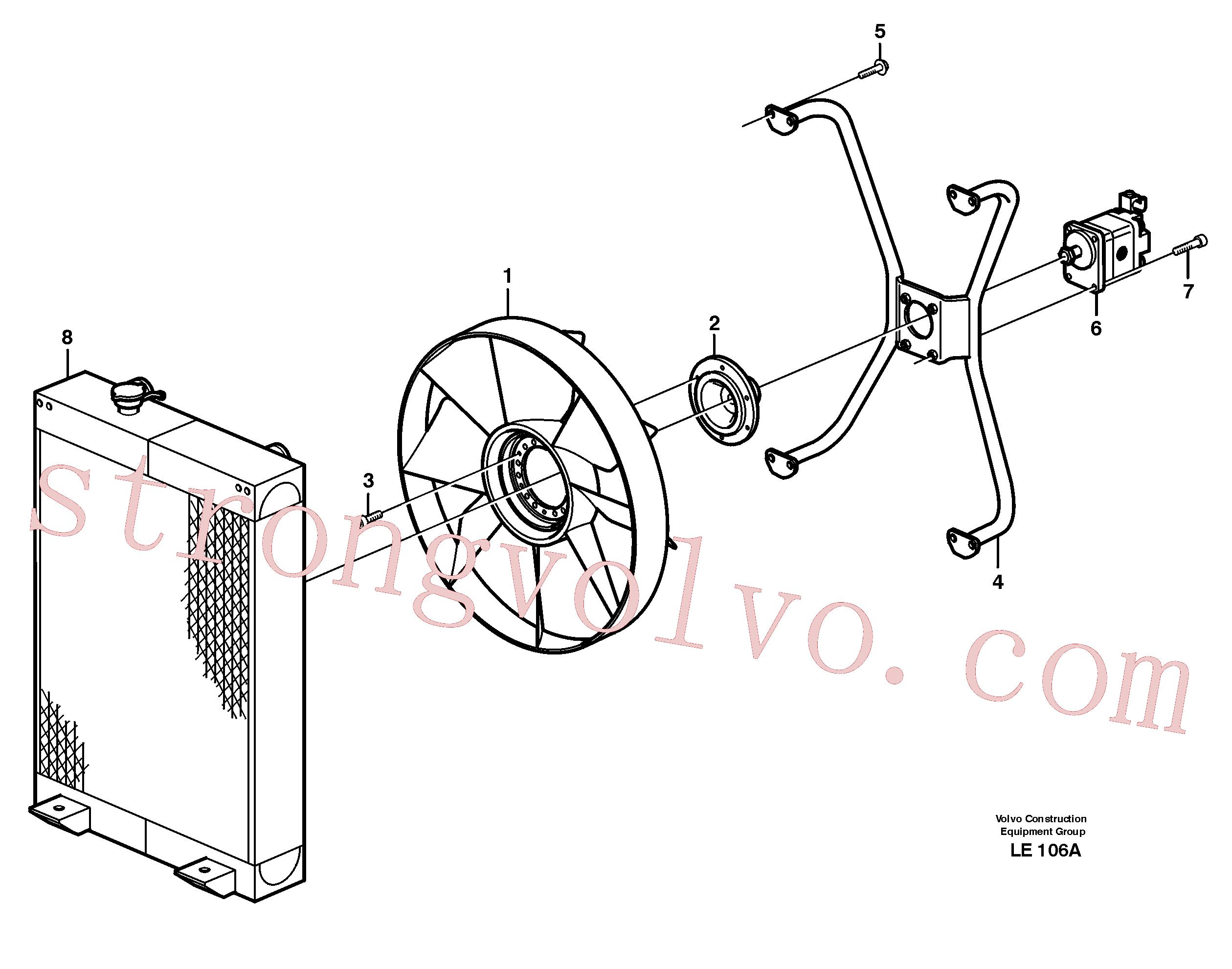 VOE14371618 Volvo Ventilador e componentes de instalação(LE106A Montagem)