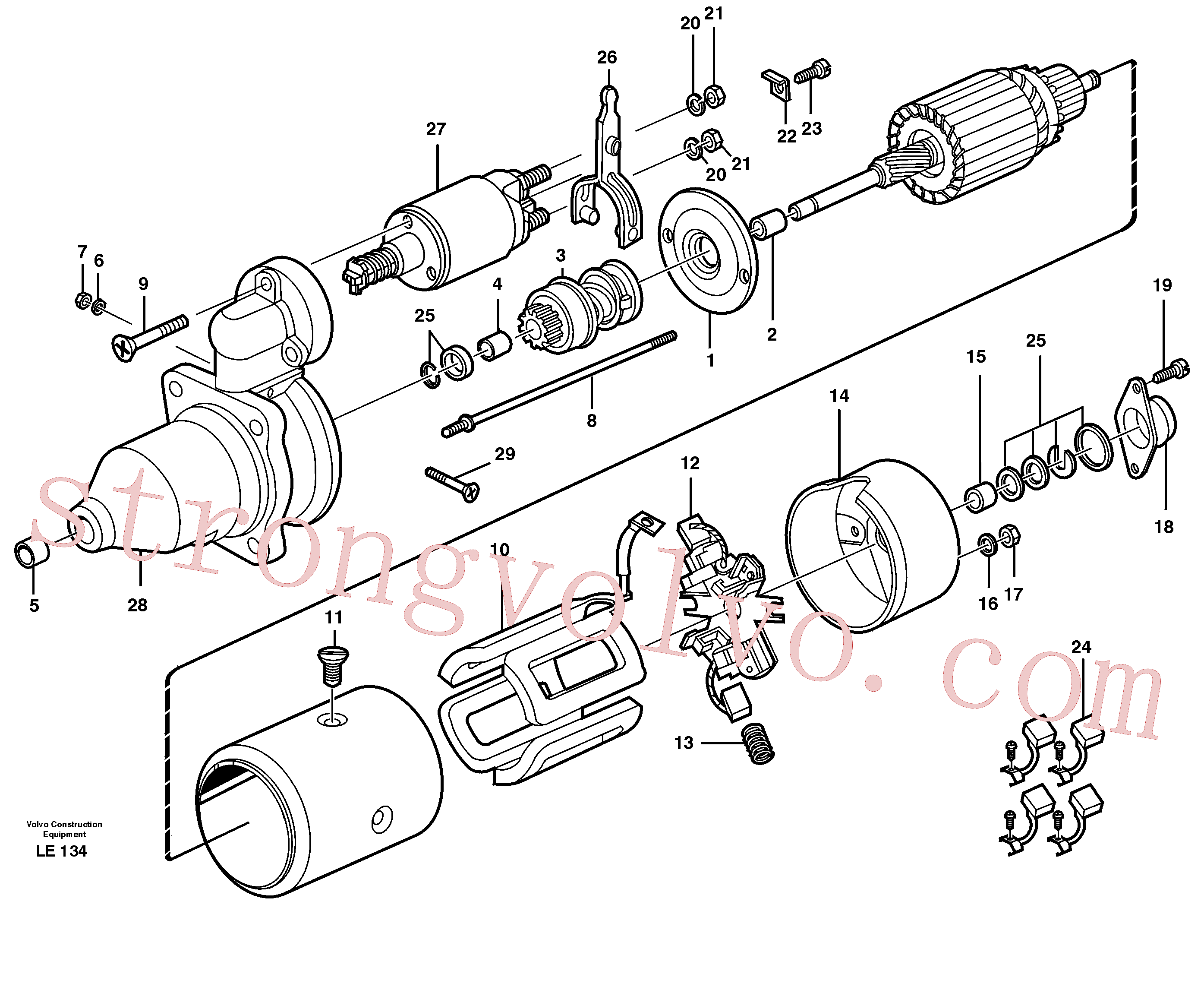 Volvo Acessórios para escavadeira VOE971080 Porca sextavada Acessórios