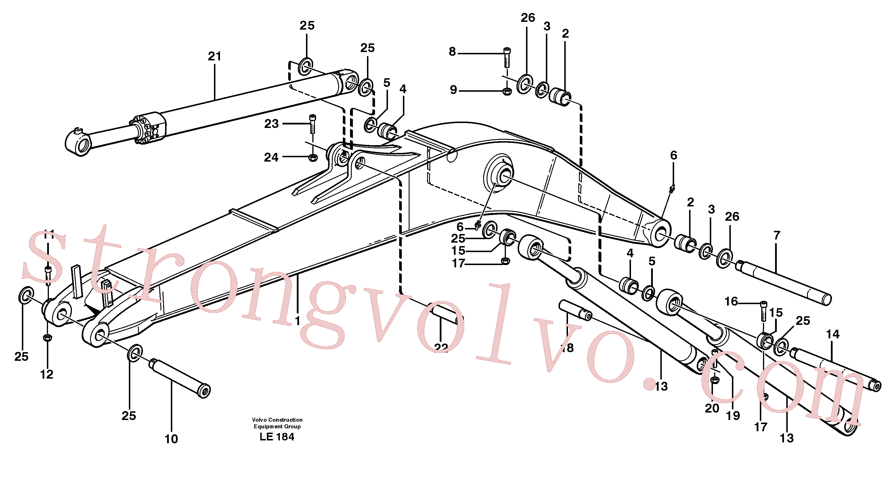 VOE14370846 Cilindro Volvo escavadeira