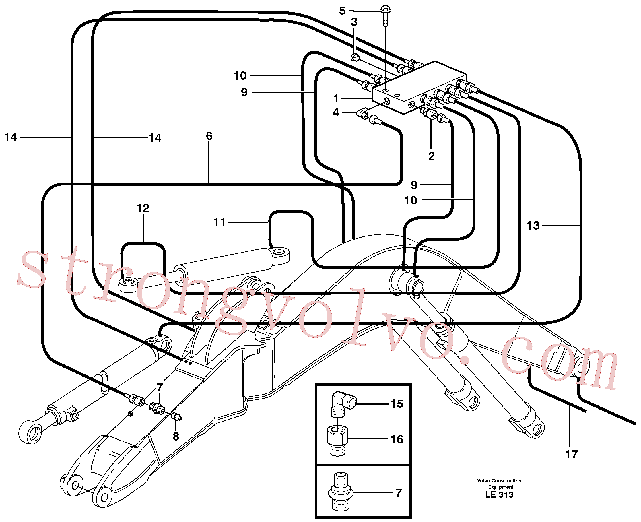 Atacado VOE11707684 Cotovelo Volvo escavadeira