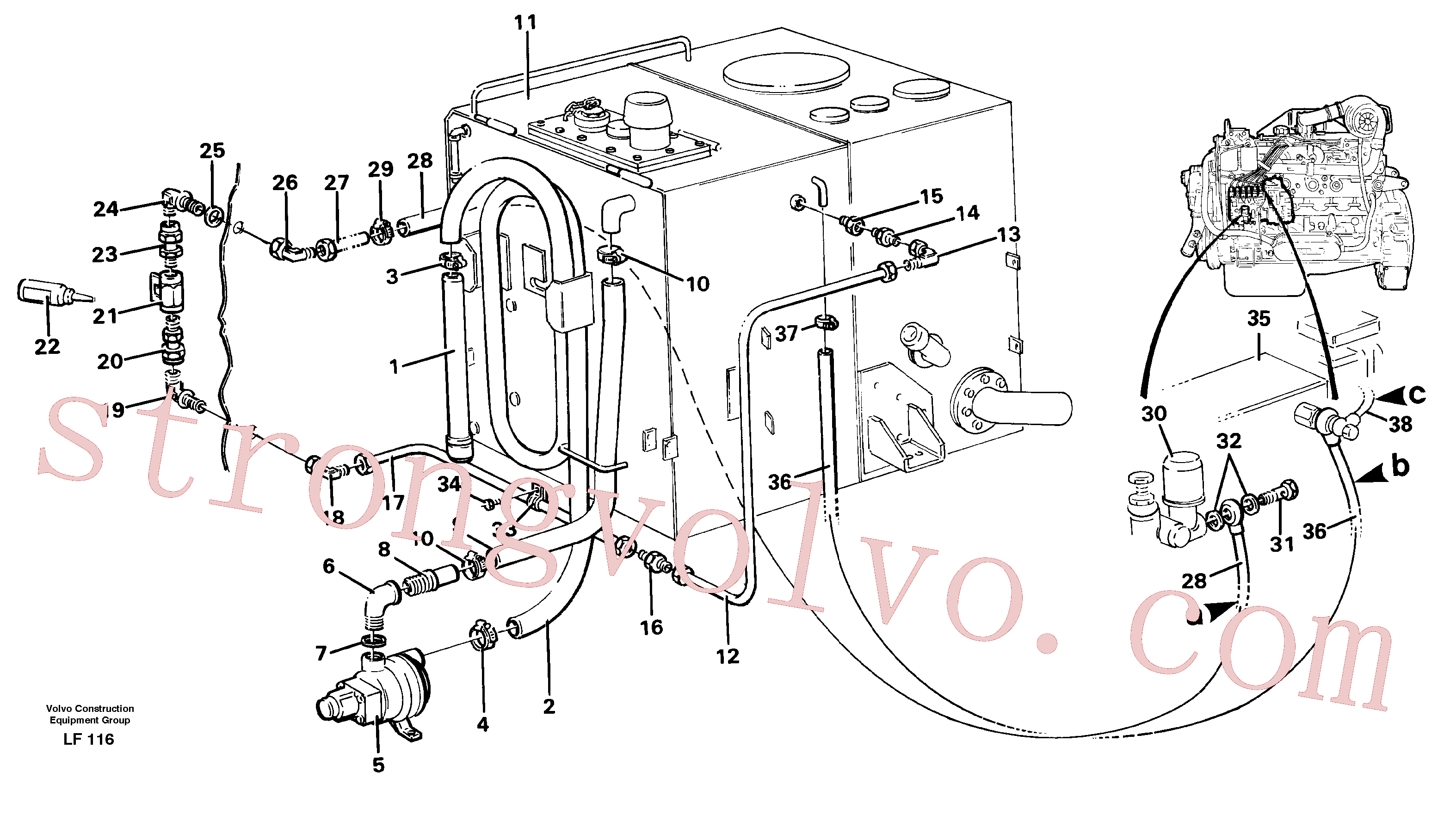 VOE14052741 Volvo Sistema de combustível(LF116 Montagem)