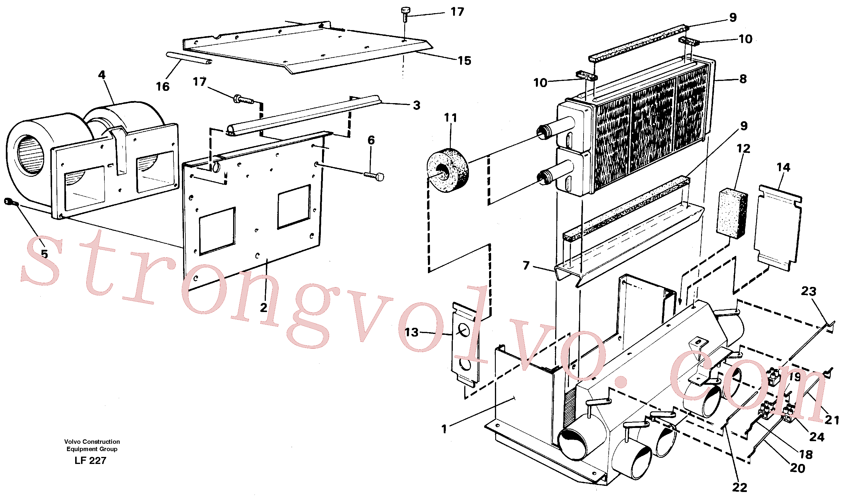 VOE956060 Volvo Aquecedor da cabina(LF227 Montagem)