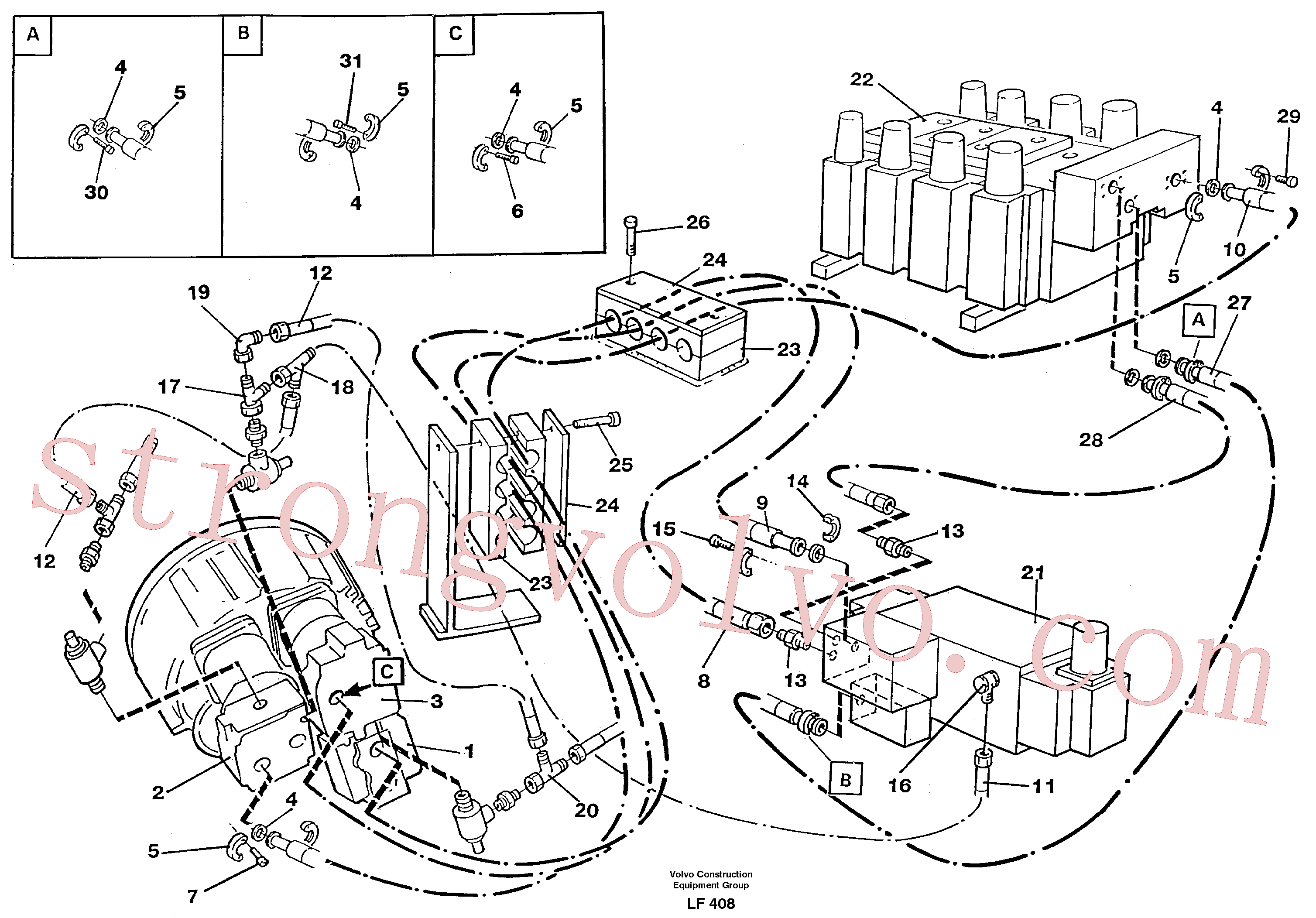 Volvo VOE14257548 Mangueira hidráulica Volvo Acessórios para escavadeira