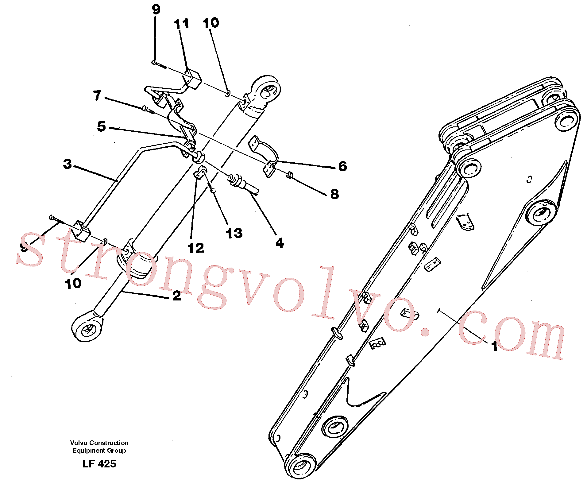 Volvo VOE14238528 Tube Support Volvo Acessórios para escavadeira